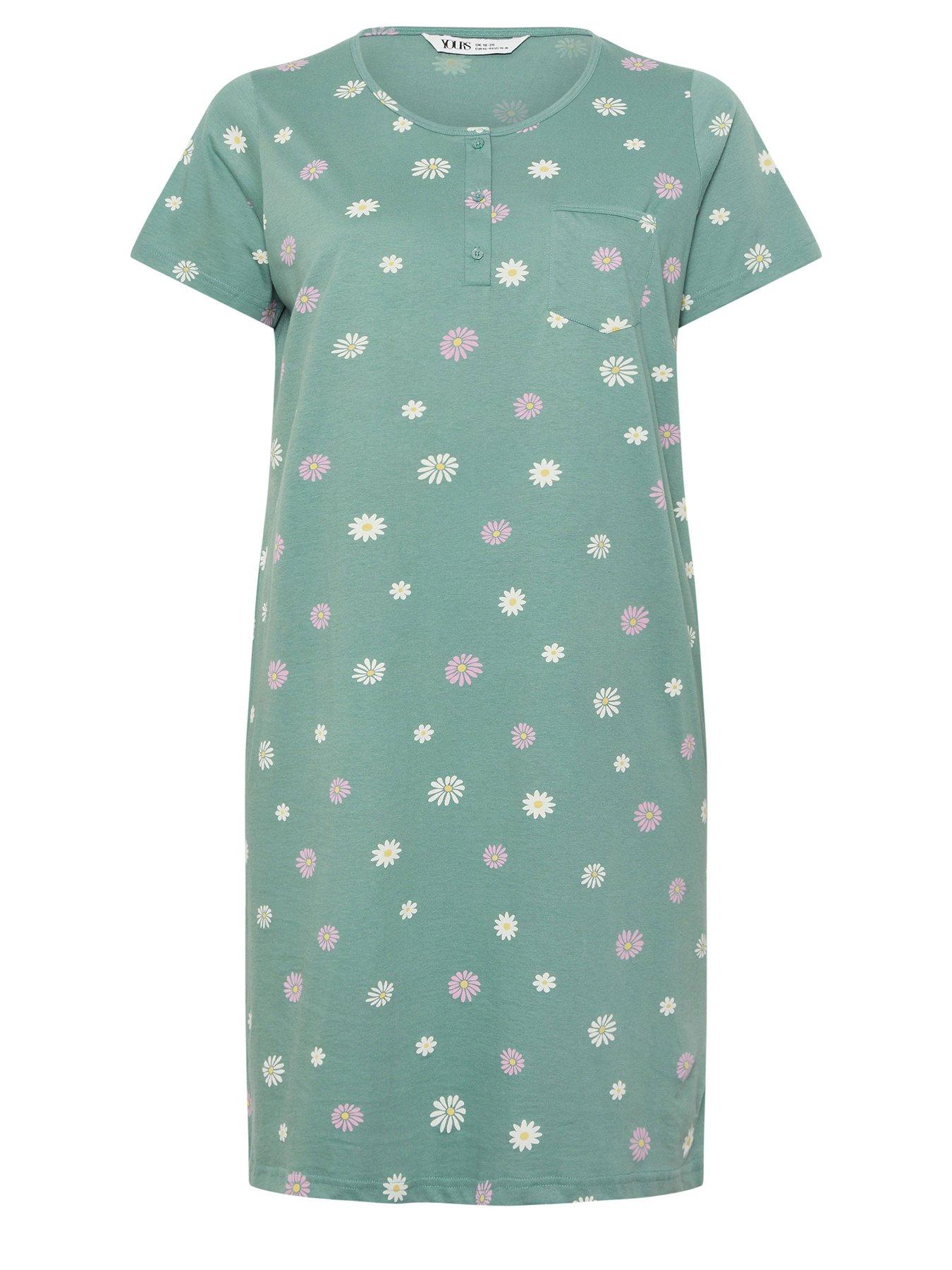 Image 5 of 5 of Yours Curve Retro Daisy Placket Nightdress