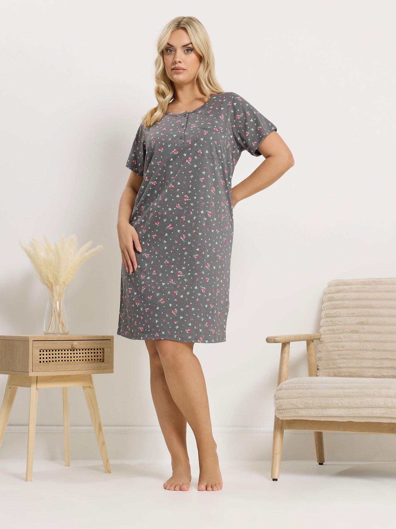 Yours Curve Ditsy Placket Nightdress
