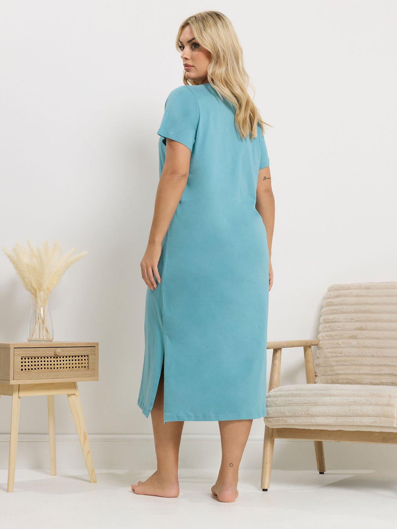 Image 2 of 6 of Yours Curve 2 Pack 'lazy Sunday' Midaxi Nightdress