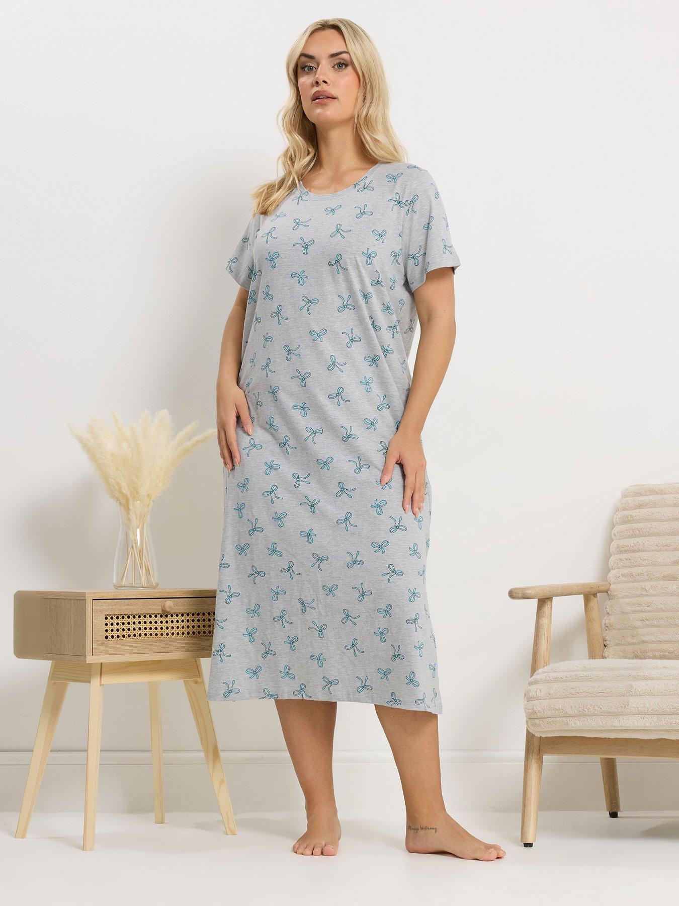 Image 4 of 6 of Yours Curve 2 Pack 'lazy Sunday' Midaxi Nightdress