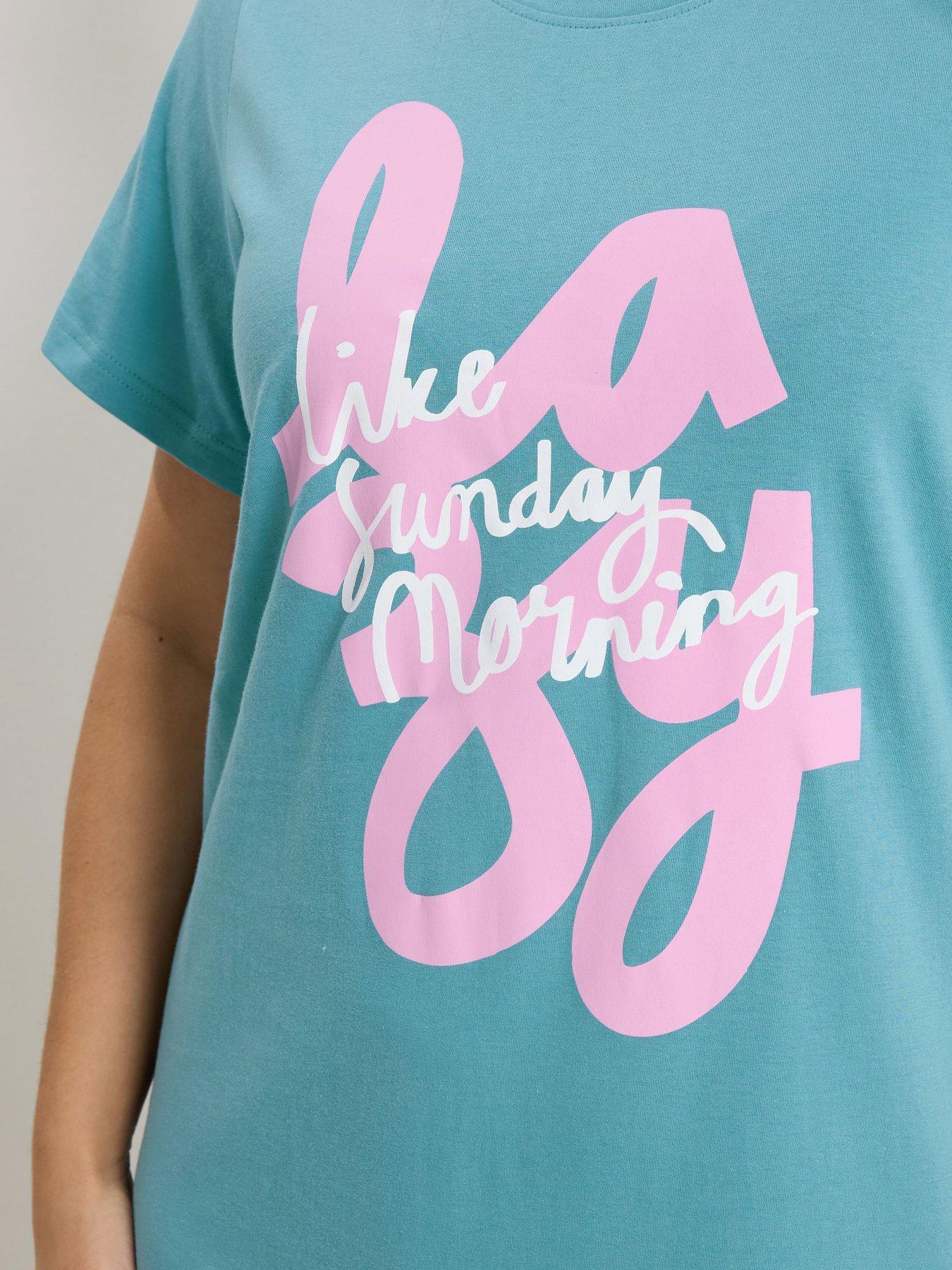 Image 5 of 6 of Yours Curve 2 Pack 'lazy Sunday' Midaxi Nightdress