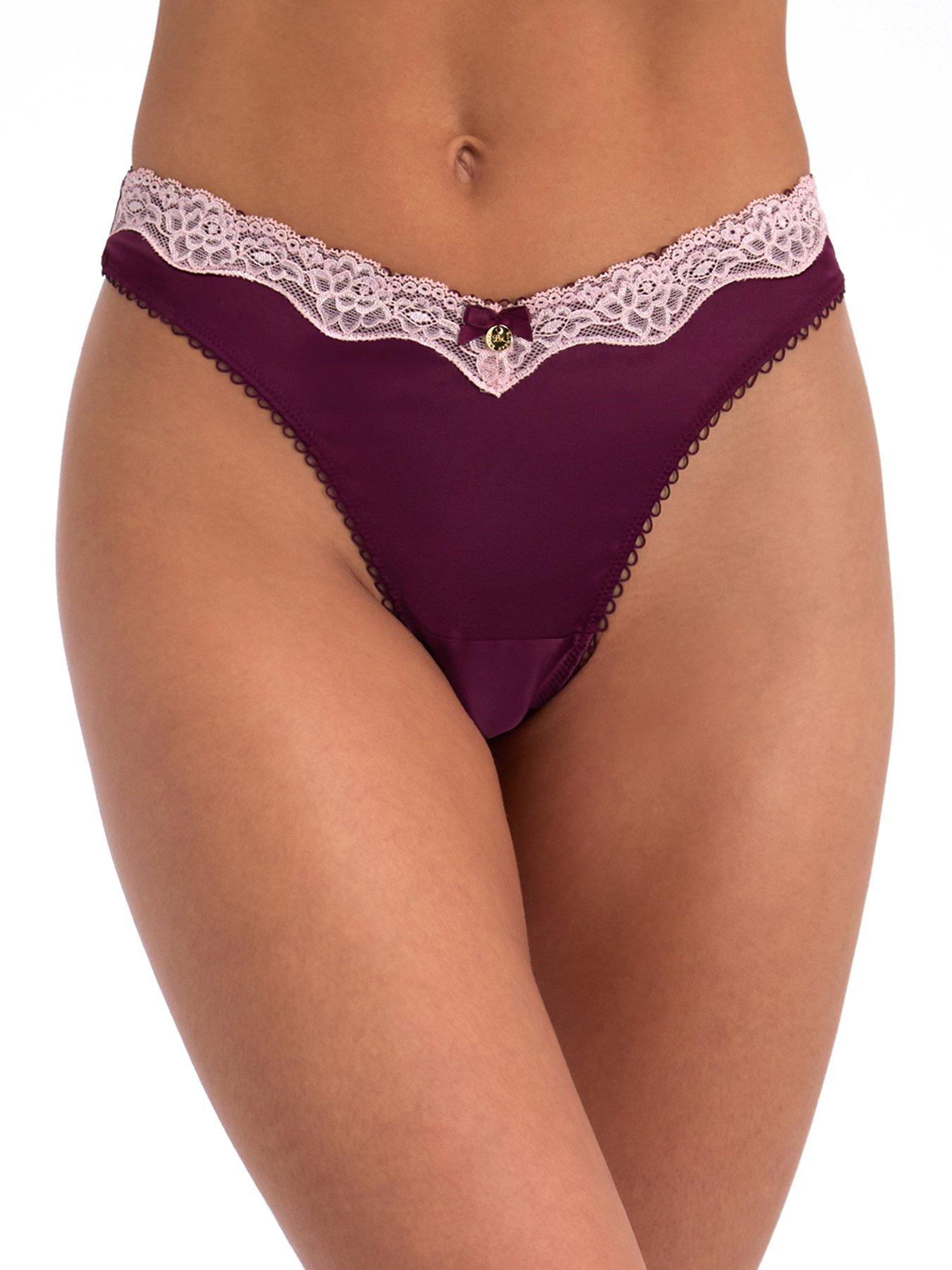 Image 1 of 5 of Boux Avenue Gretta Satin Thong - Berry