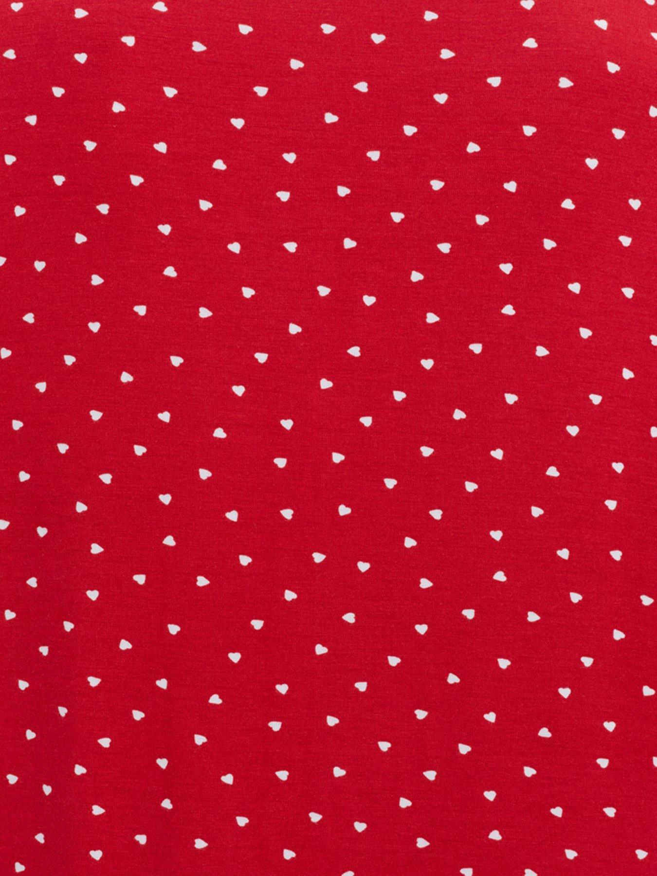  image of boux-avenue-heart-modal-short-pj-set-red