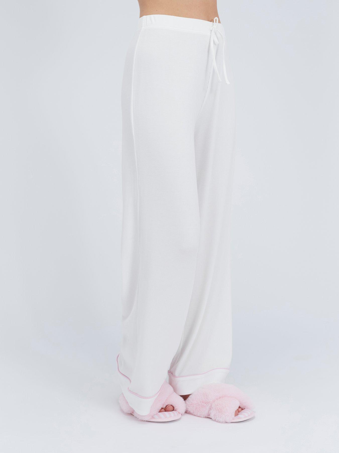 Boux Avenue Rib Modal Pant - Mix - White