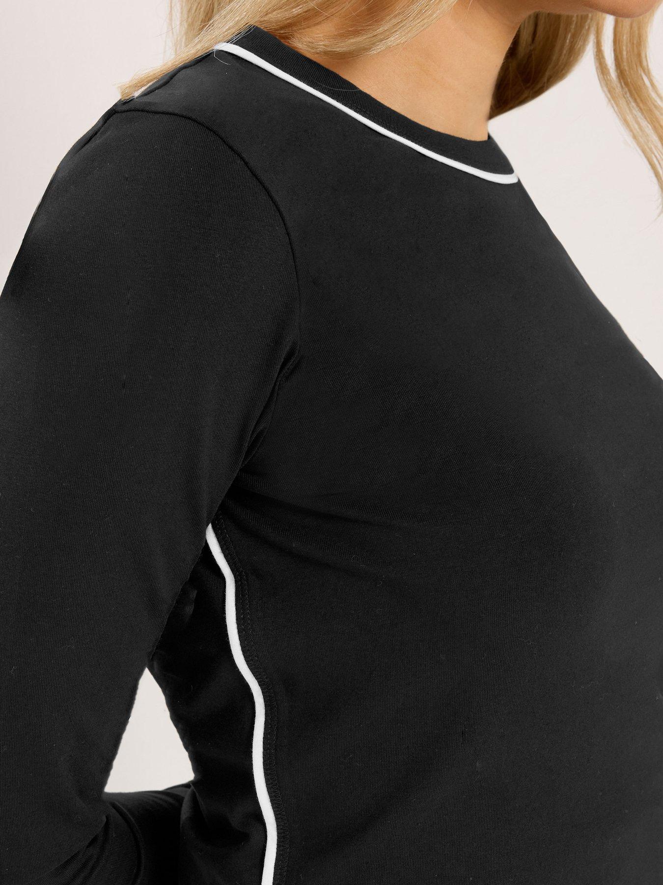  image of long-tall-sally-tall-active-piped-long-sleeve-top