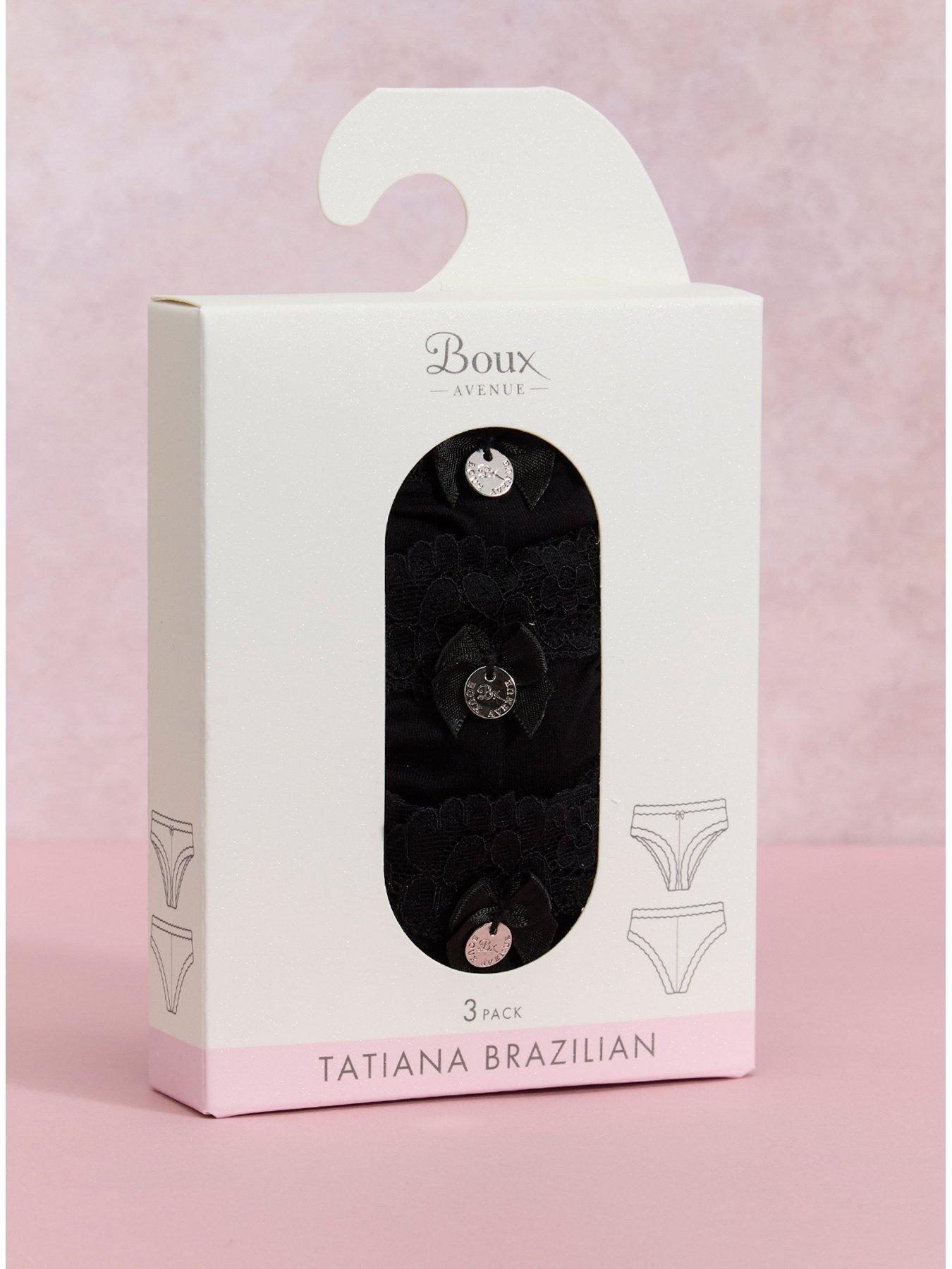 Image 5 of 6 of Boux Avenue Tatiana Brazilian Knickers 3 Pack - Black