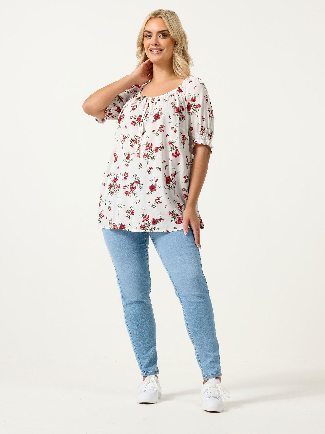 Image 3 of 5 of Yours Curve Floral Gypsy Top