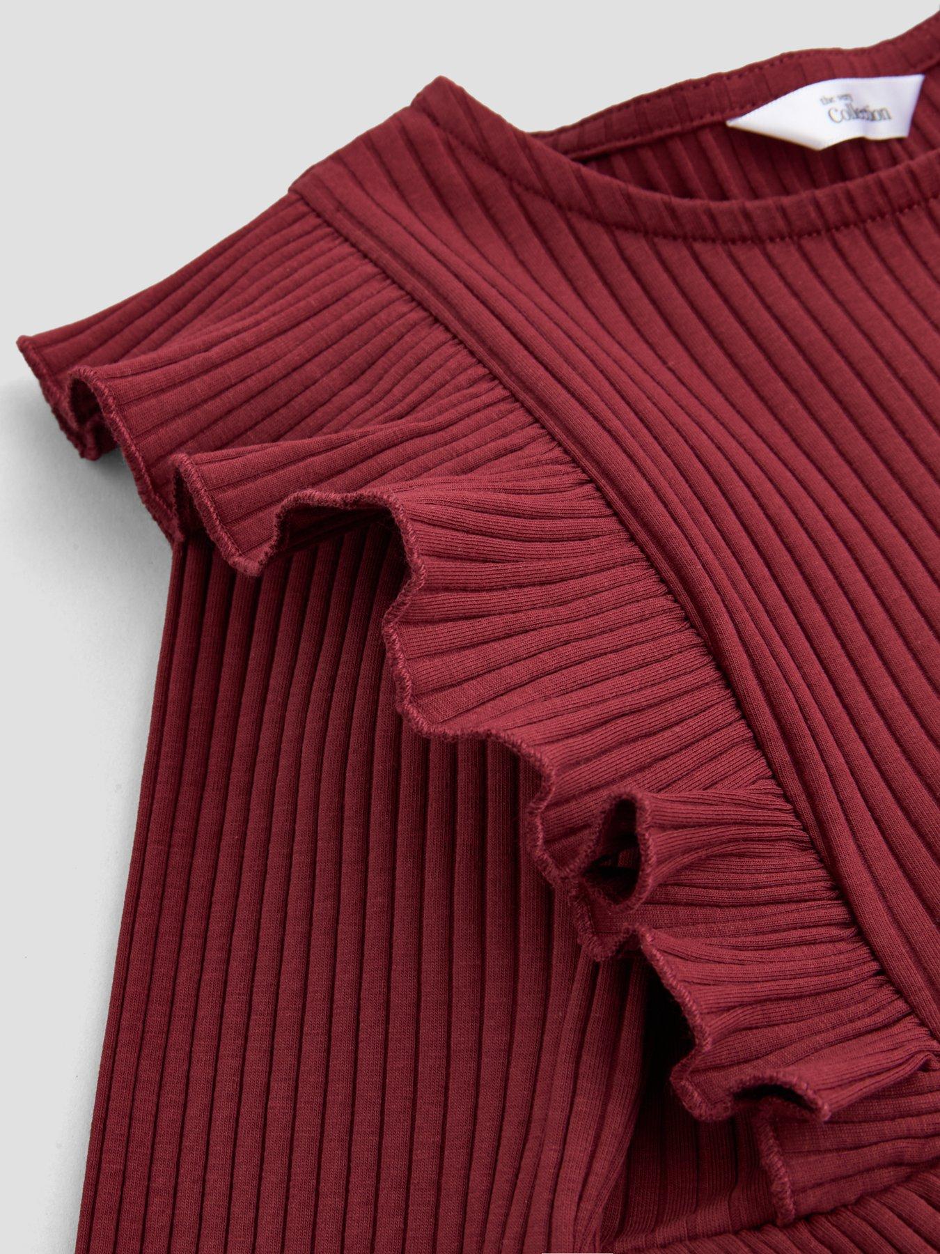 Image 4 of 5 of The Very Collection Girls Peplum Rib Top And Legging Basic Set (9 months - 7 years) - Red