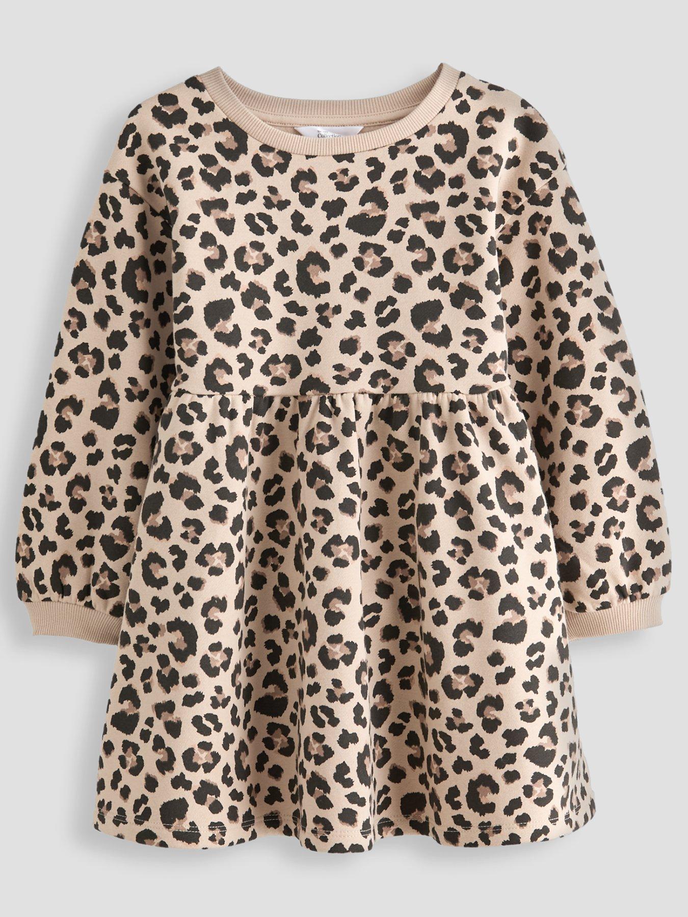 The Very Collection Girls Animal Sweater Dress - Brown
