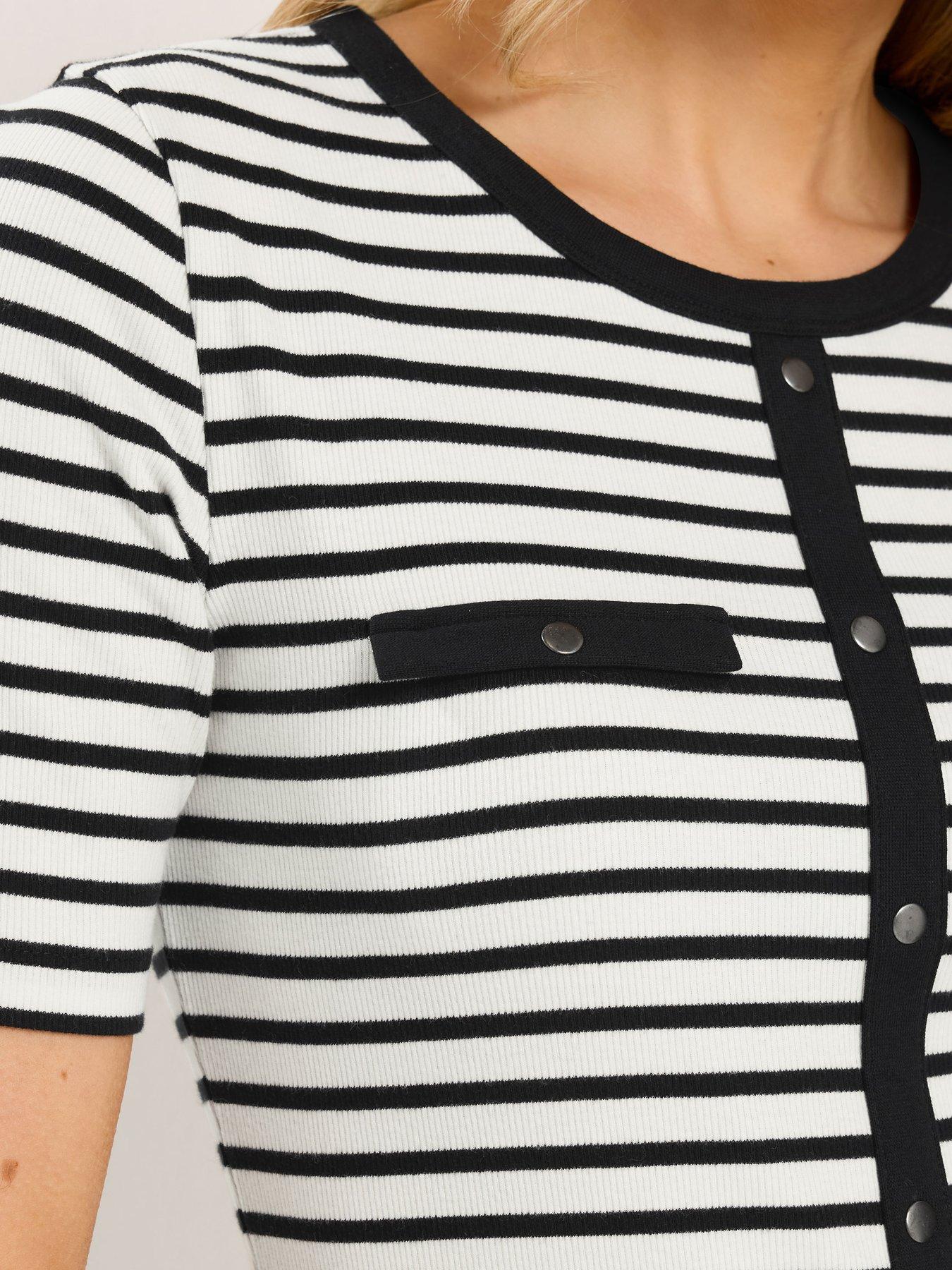 Image 4 of 5 of Long Tall Sally Tall Button Stripe T-shirt