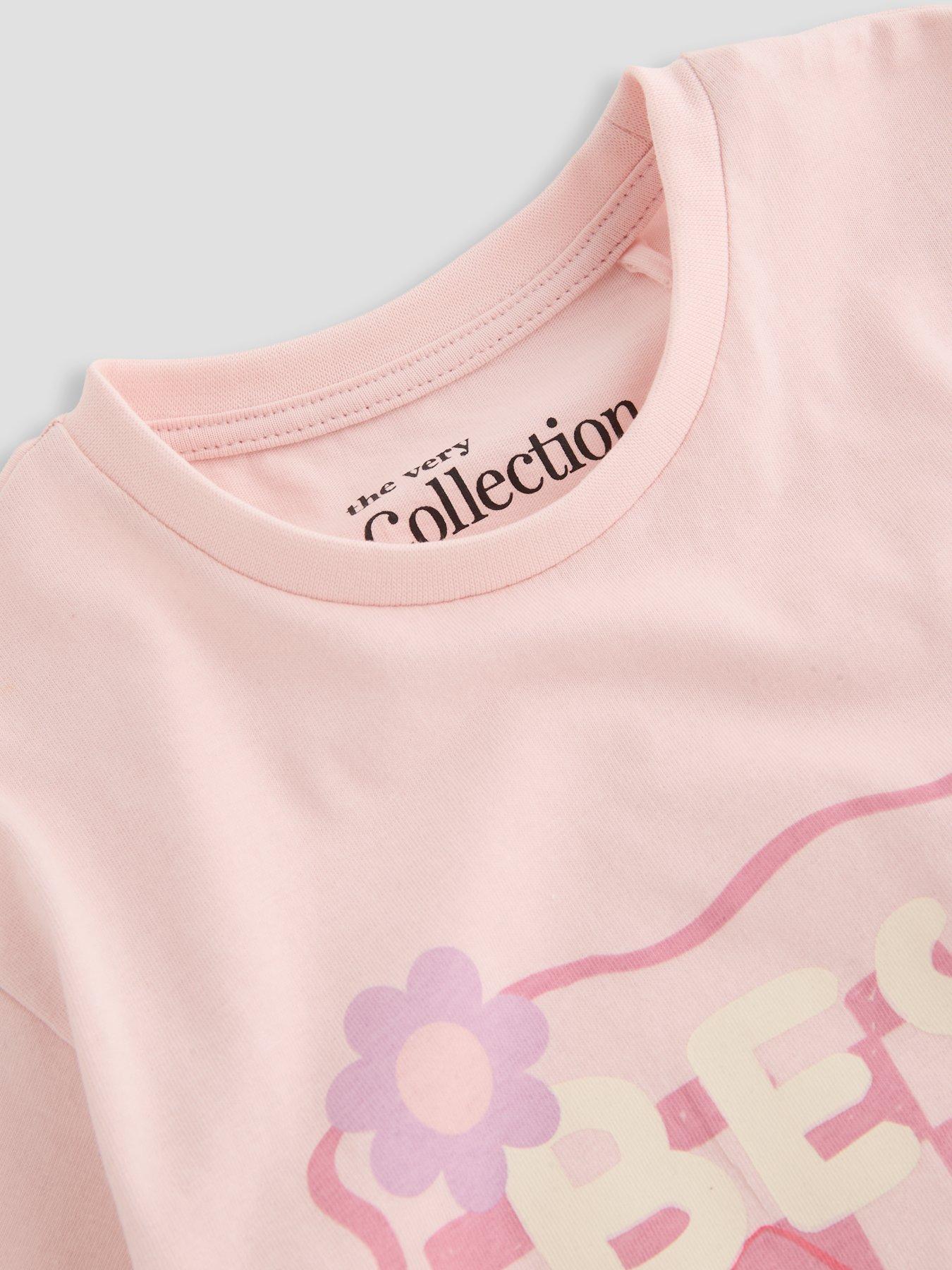 Image 3 of 4 of The Very Collection Girls Best Day Slogan T-Shirt - Pink