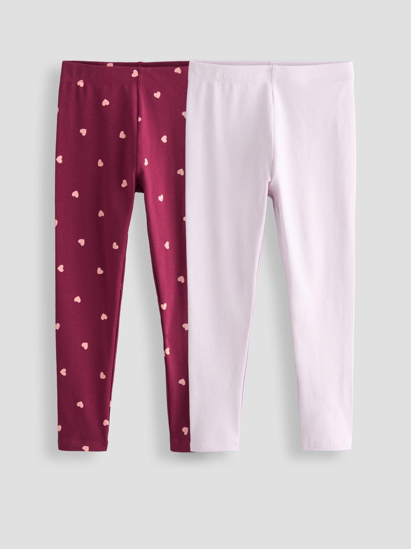 The Very Collection Girls 2 Pack Legging - Heart/Lilac