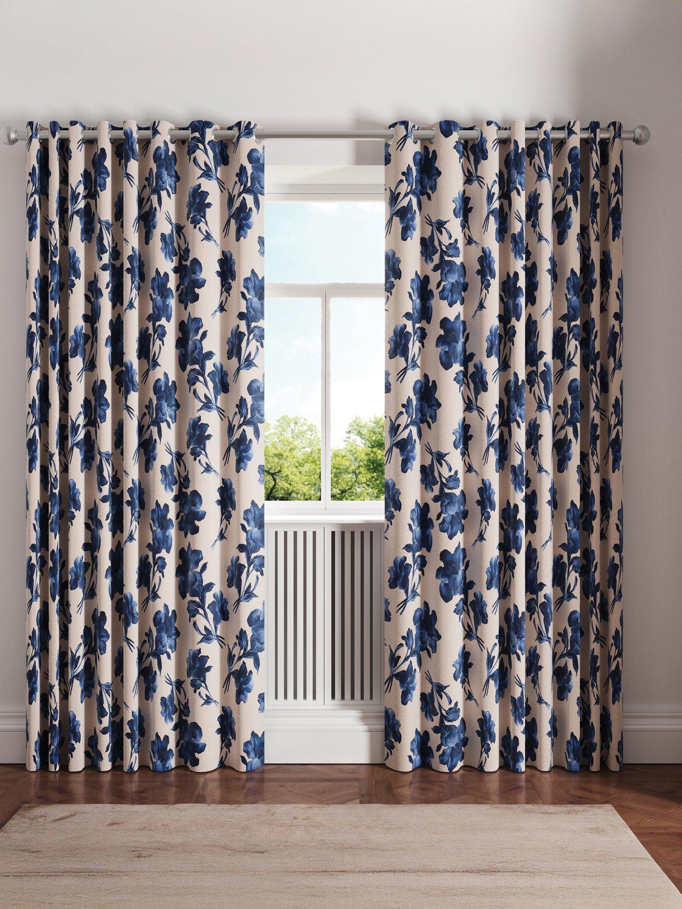 front image of ted-baker-midnight-garden-lined-curtains