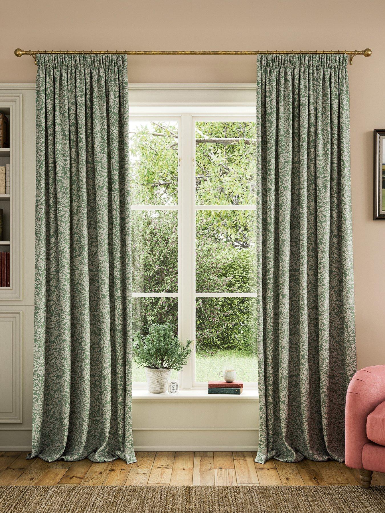 Joules Twilight Ditsy Lined Curtains Green
