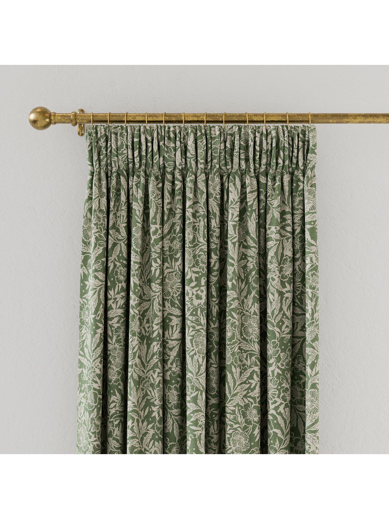  image of joules-twilight-ditsy-lined-curtains-green