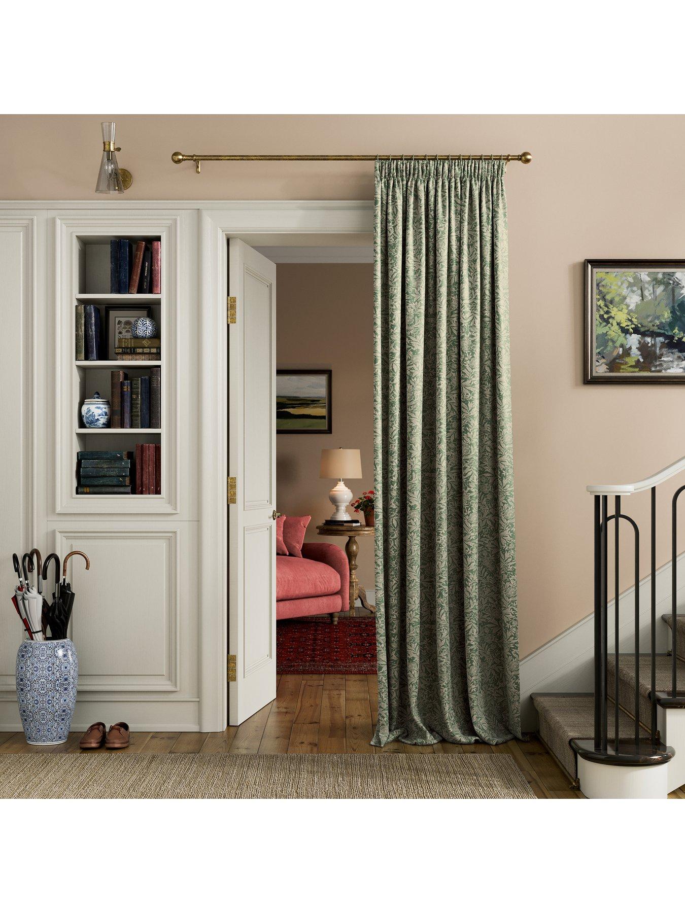  image of joules-twilight-ditsy-lined-curtains-green