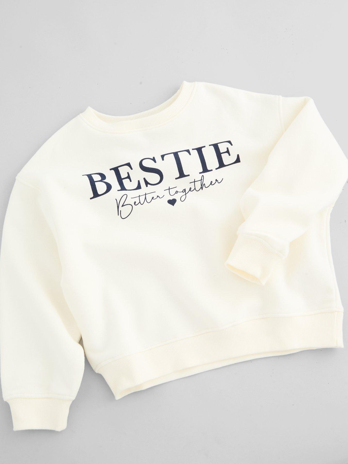 Image 4 of 6 of The Very Collection Girls Sweat And Tiered Skirt Set (5 - 16 years) - Cream/Blue
