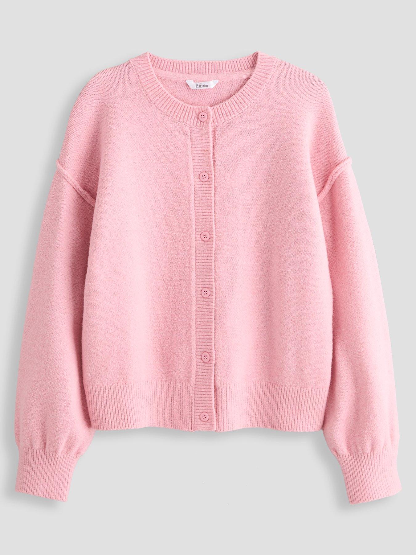 The Very Collection Girls Seam Detail Cardigan - Pink