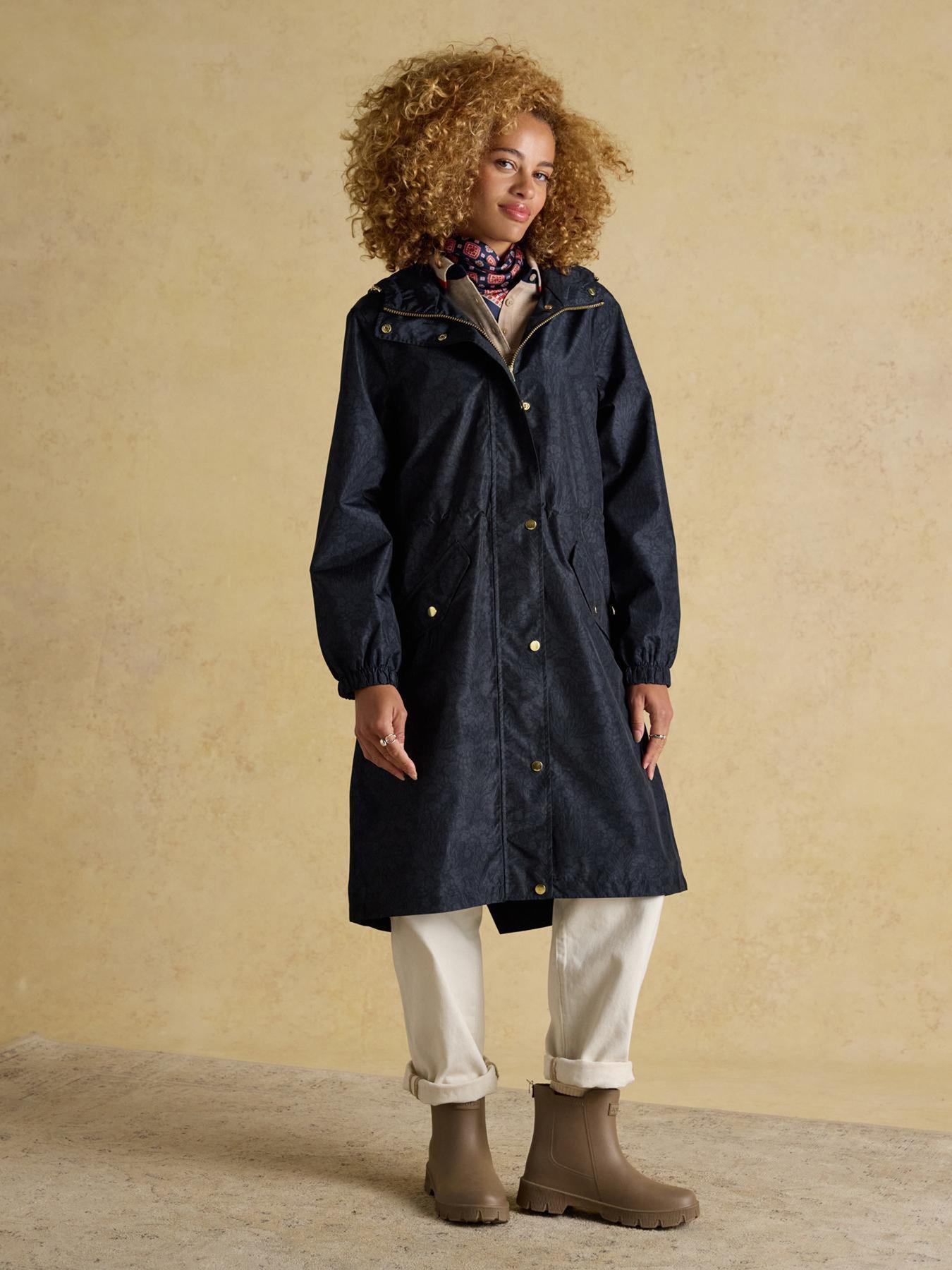 Joules Holkham Waterproof Packable Raincoat With Hood  - Blue
