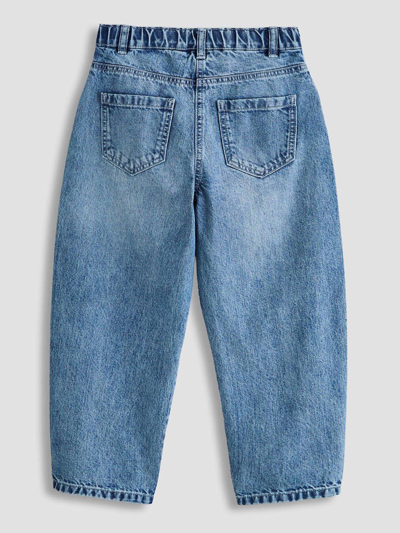Image 2 of 4 of The Very Collection Girls Heart And Bow Barrel Leg Jeans - Blue
