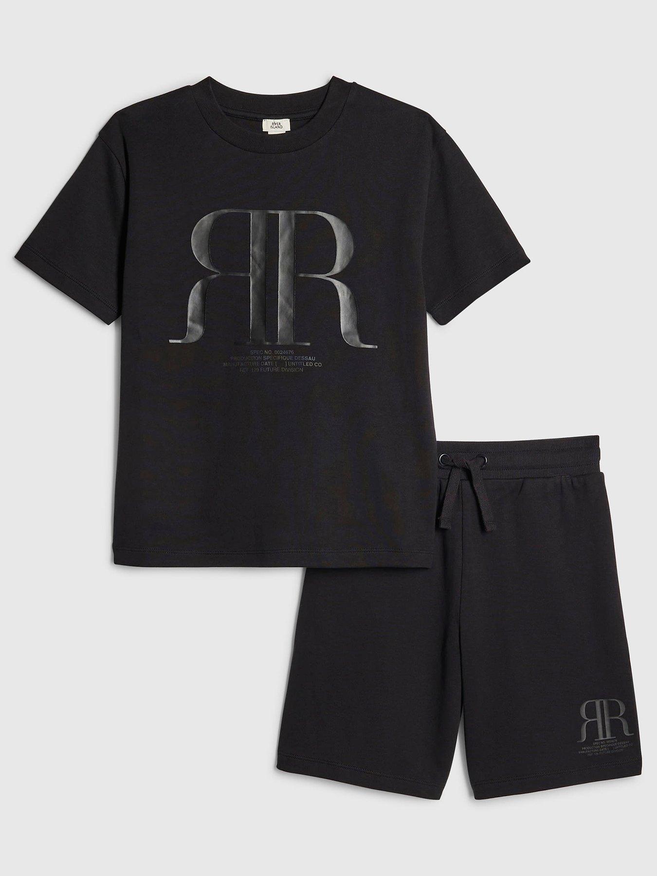 river-island-older-boys-rr-t-shirt-and-shorts-set-black