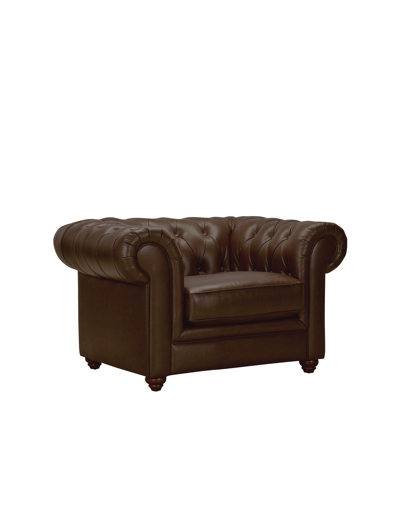 Image 4 of 7 of The Very Collection New Bakerfield Leather 3 Seater + Chair