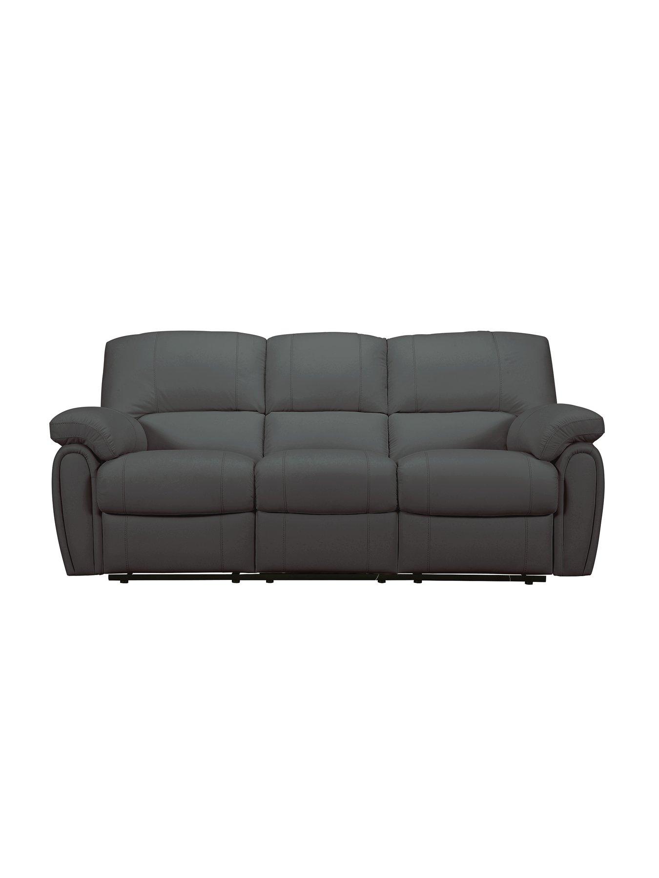 Image 2 of 6 of The Very Collection Leighton Leather/Faux Leather 3 Seater Manual Recliner and Armchair Set (Buy &amp; SAVE!) - FSC&reg; Certified