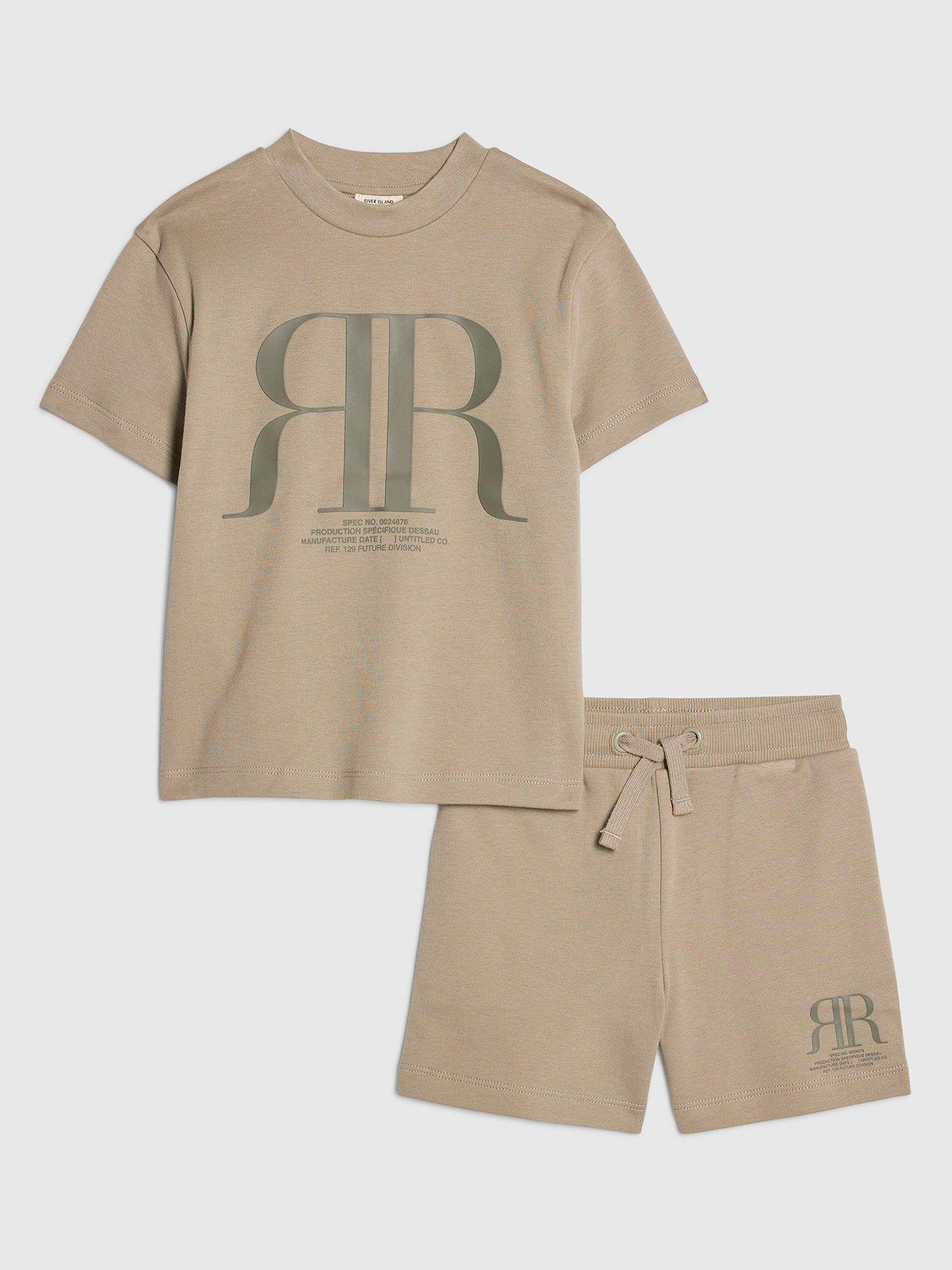 river-island-mini-boys-rr-t-shirt-and-shorts-set-khaki