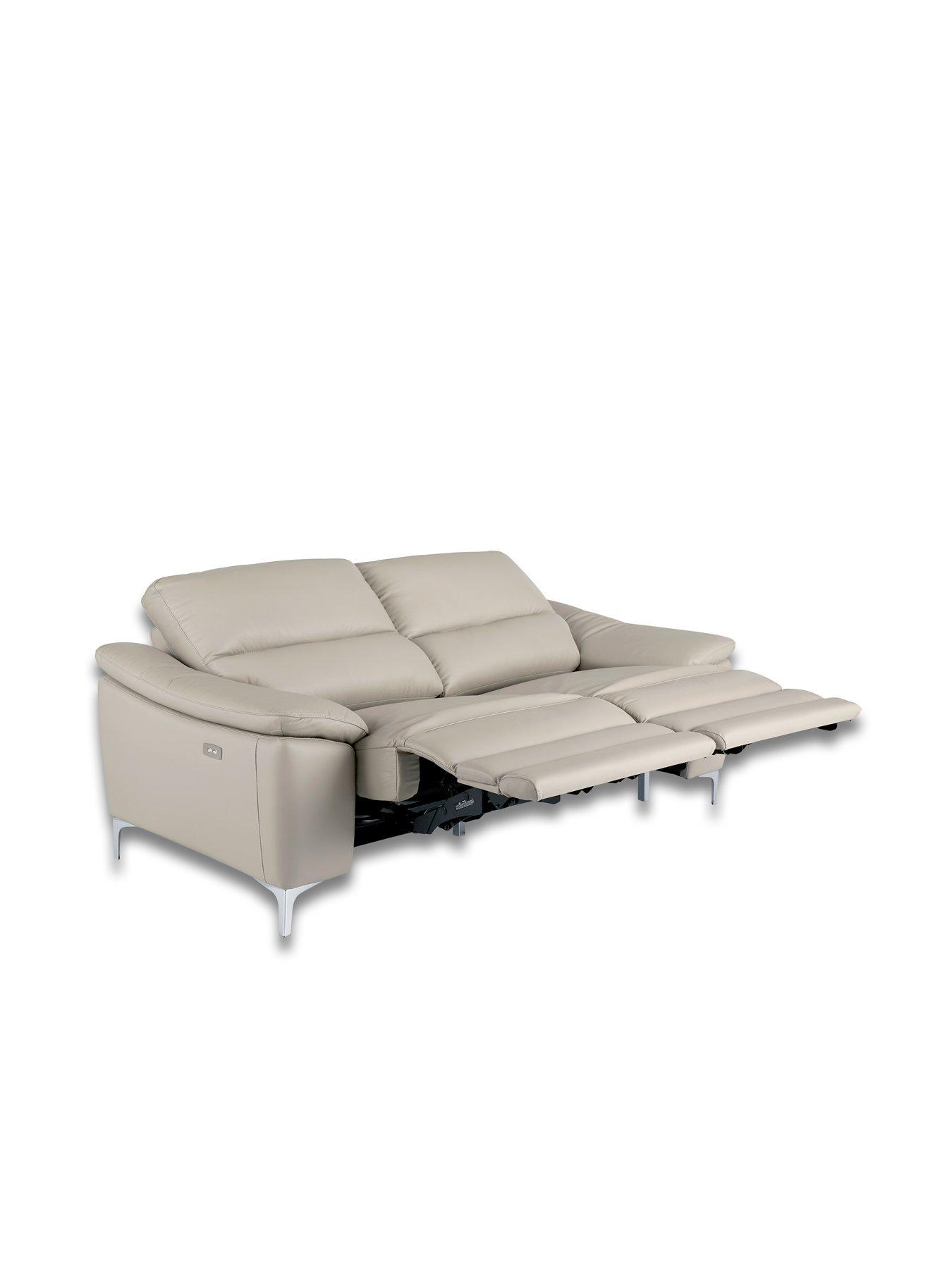Image 3 of 7 of The Very Collection Pavilion Leather/Faux Leather Power Recliner 3 Seater and Armchair Set - FSC&reg; Certified