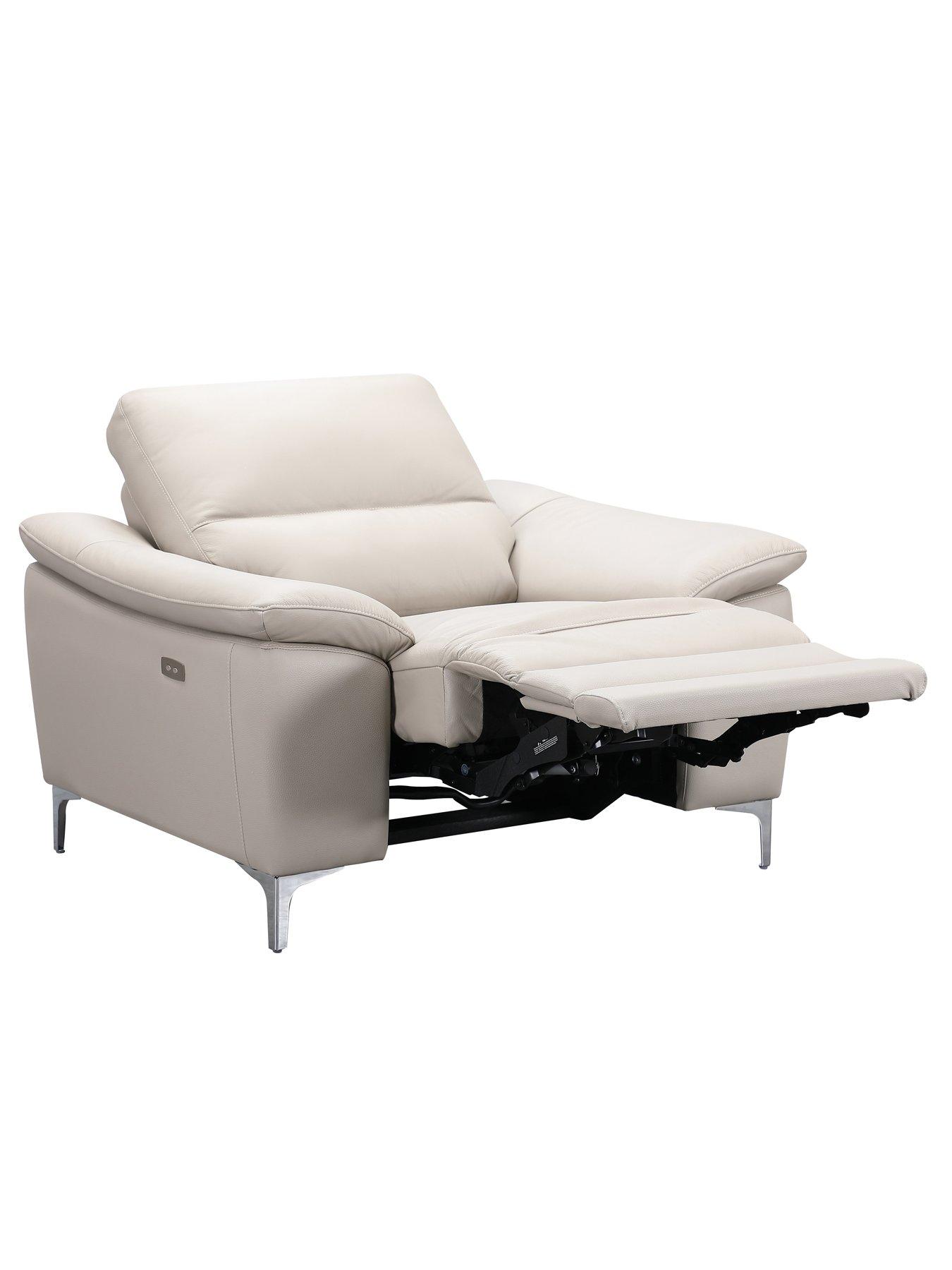 Image 4 of 7 of The Very Collection Pavilion Leather/Faux Leather Power Recliner 3 Seater and Armchair Set - FSC&reg; Certified