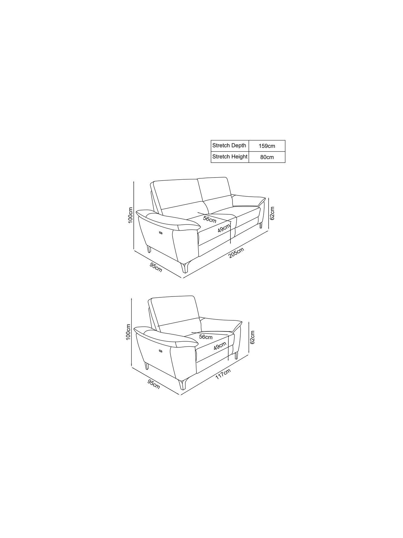 Image 7 of 7 of The Very Collection Pavilion Leather/Faux Leather Power Recliner 3 Seater and Armchair Set - FSC&reg; Certified
