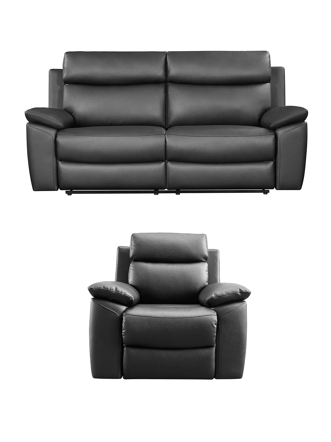 Image 2 of 5 of The Very Collection Edison Leather 3 Seater + Chair