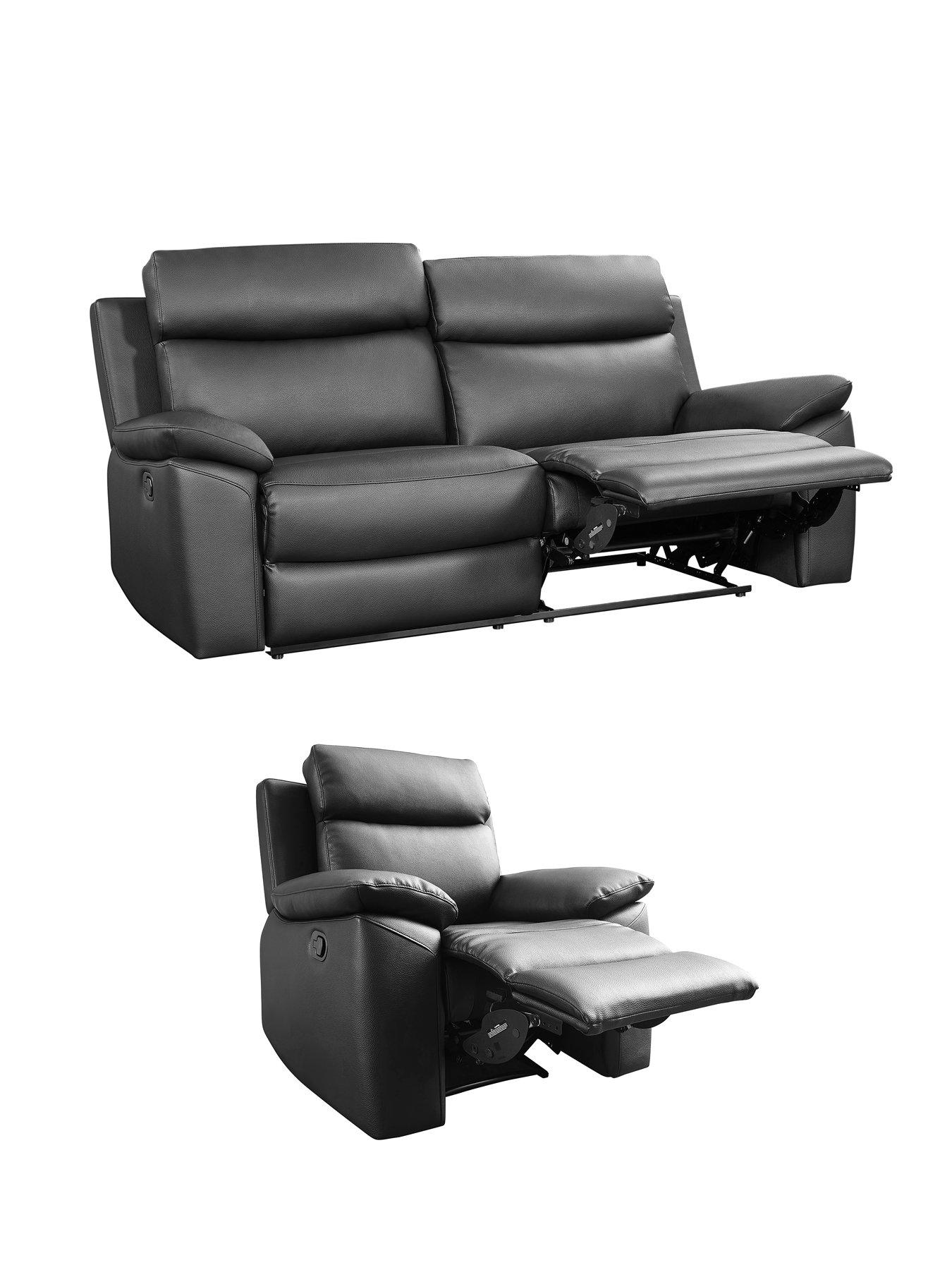 Image 3 of 5 of The Very Collection Edison Leather 3 Seater + Chair