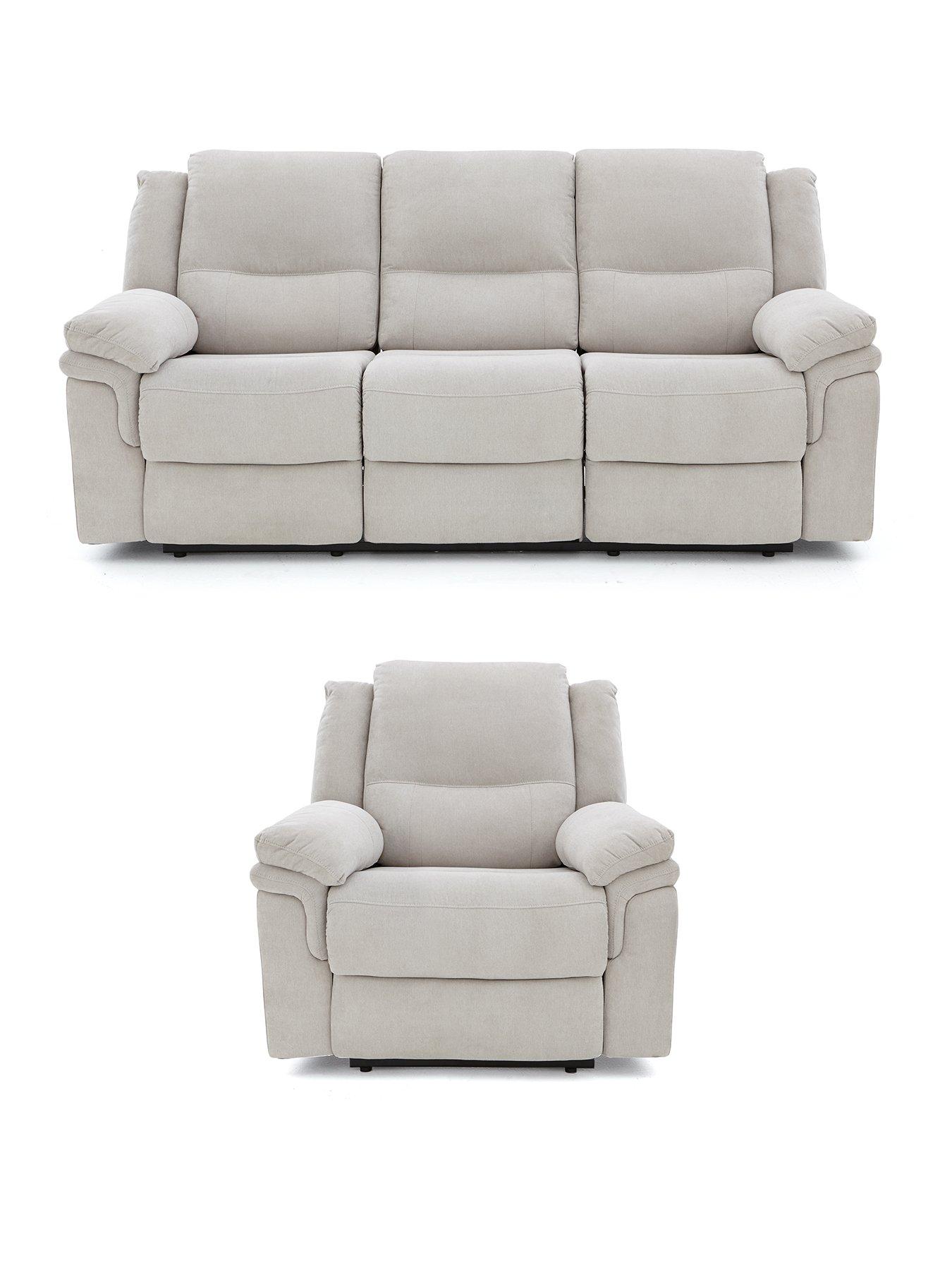 Image 2 of 6 of The Very Collection Albion Chenille 3 Seater High Back Manual Recliner Sofa and Armchair Set (Buy &amp; SAVE!) - FSC&reg; Certified