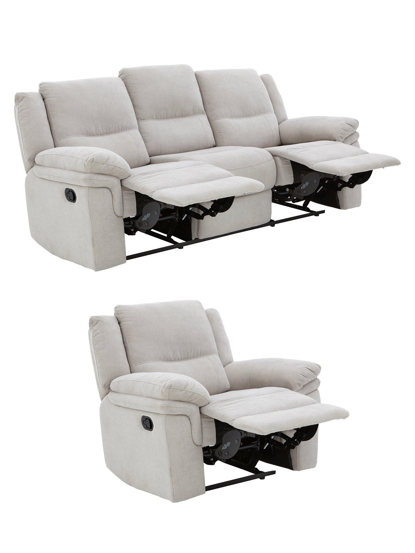 Image 3 of 6 of The Very Collection Albion Chenille 3 Seater High Back Manual Recliner Sofa and Armchair Set (Buy &amp; SAVE!) - FSC&reg; Certified