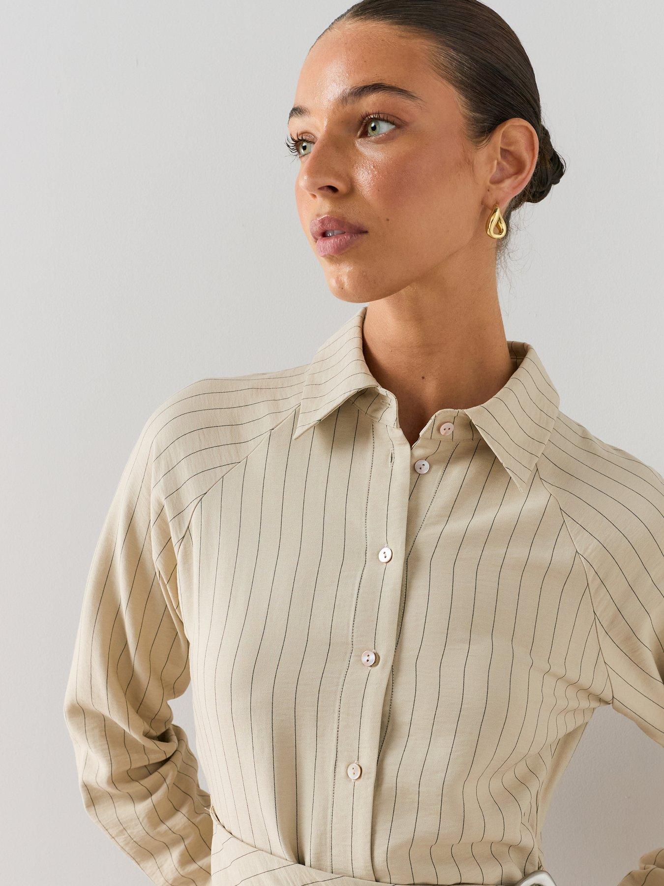 Image 5 of 7 of The Very Collection Wrap Detail Shirt Dress - Cream