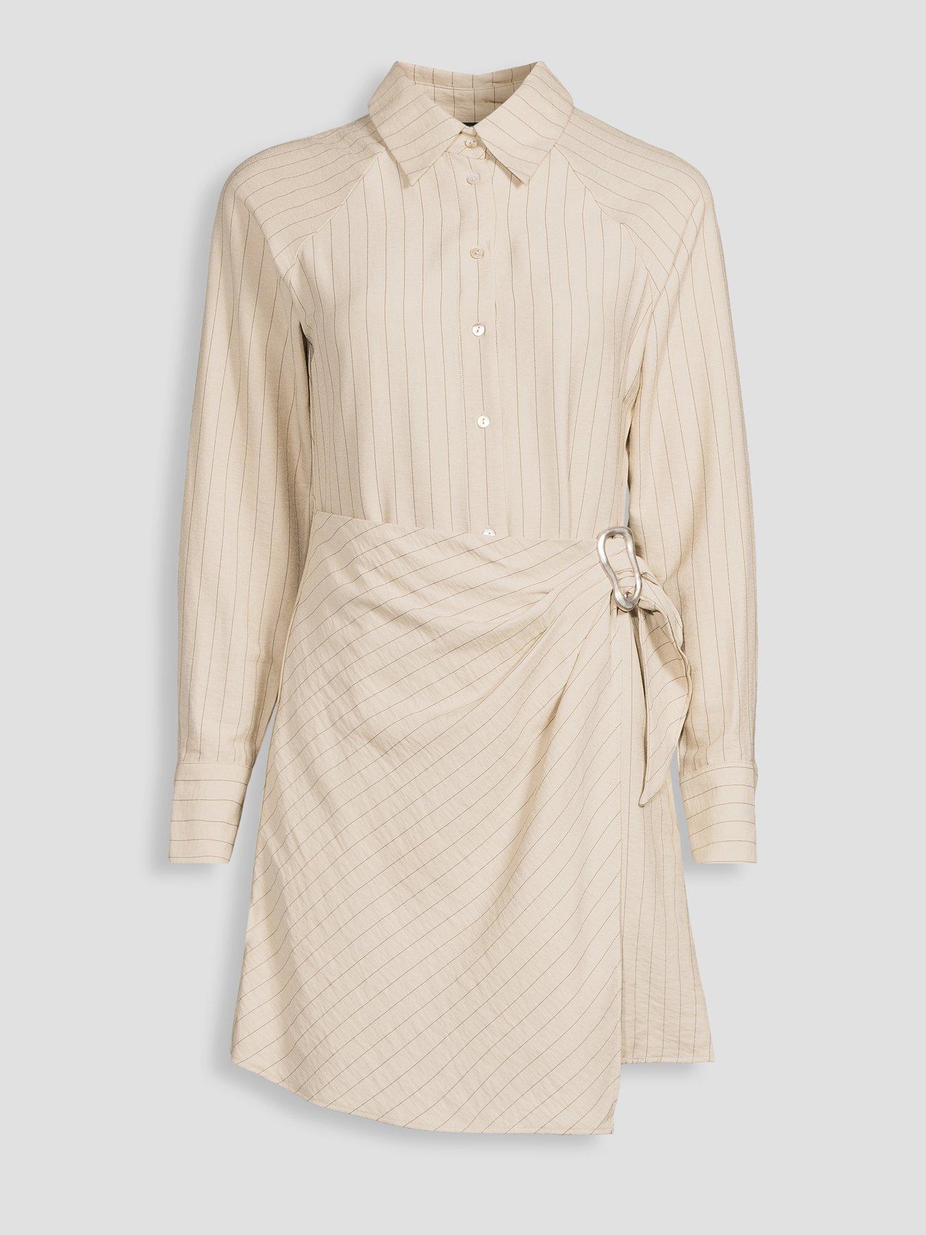 Image 7 of 7 of The Very Collection Wrap Detail Shirt Dress - Cream