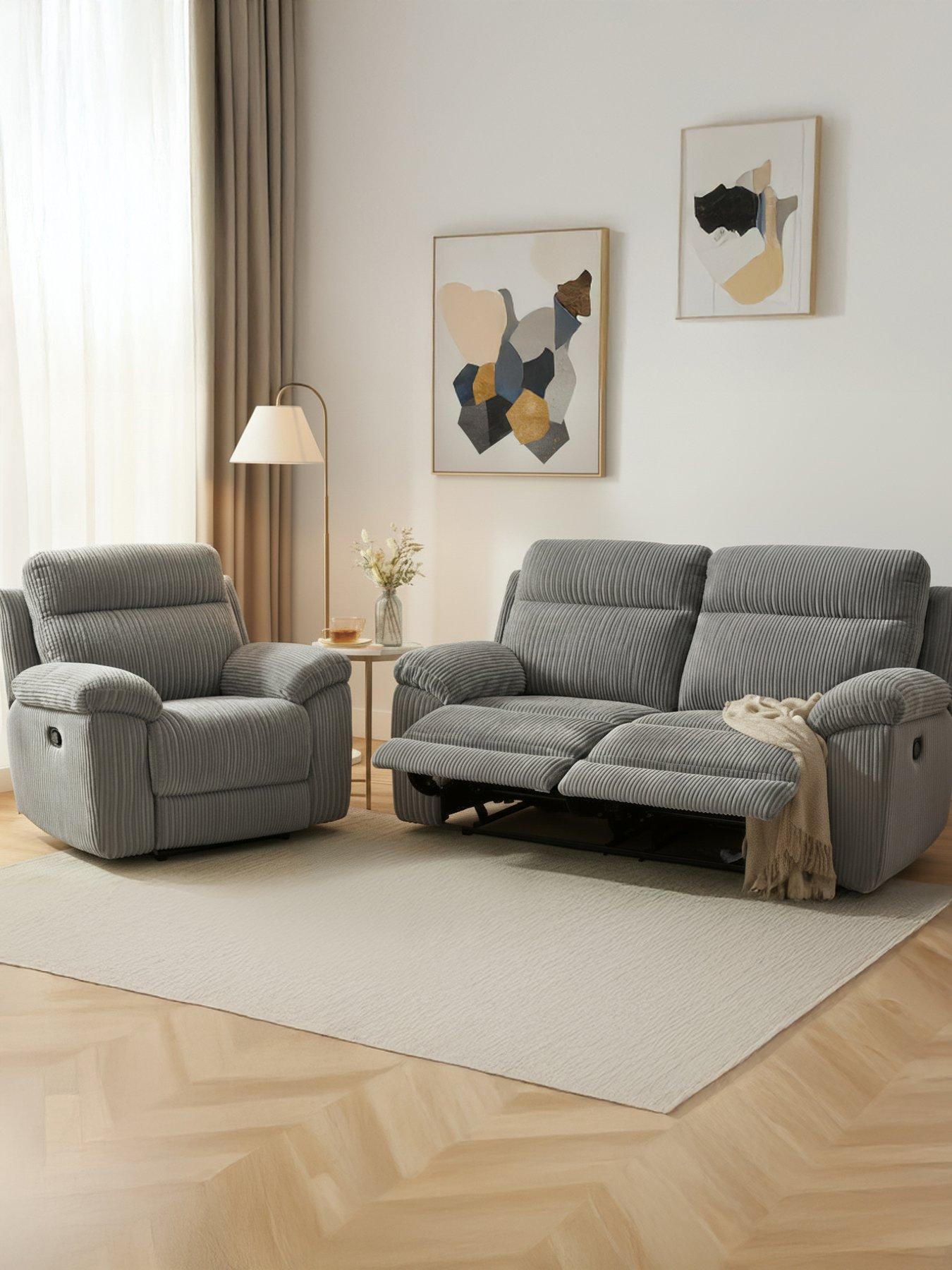 The Very Collection Baron Fabric 3 Seater + Chair
