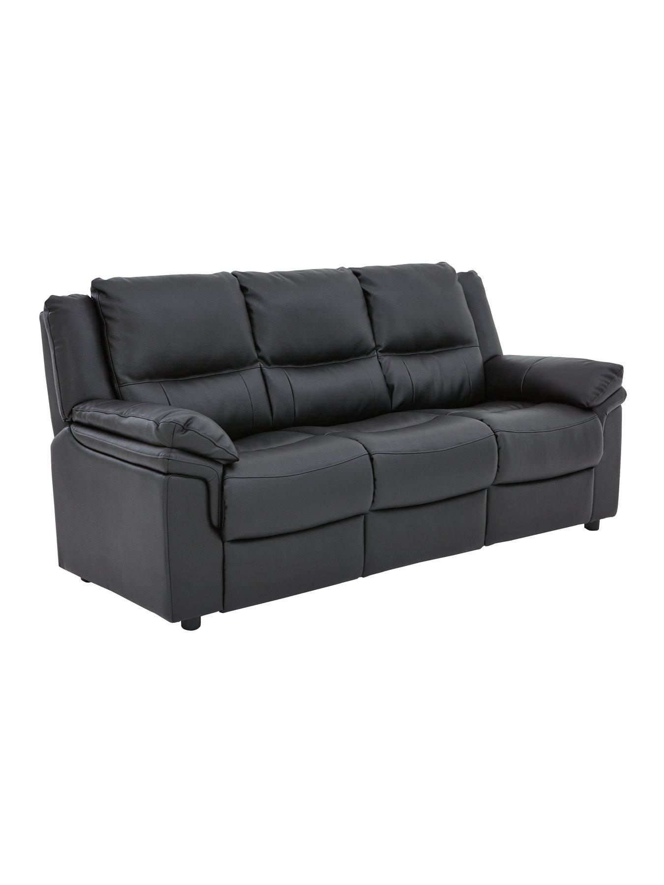 Image 2 of 6 of The Very Collection Albion Luxury Faux Leather High Back 3 Seater Sofa and Armchair Set (Buy and SAVE!) - FSC&reg; Certified