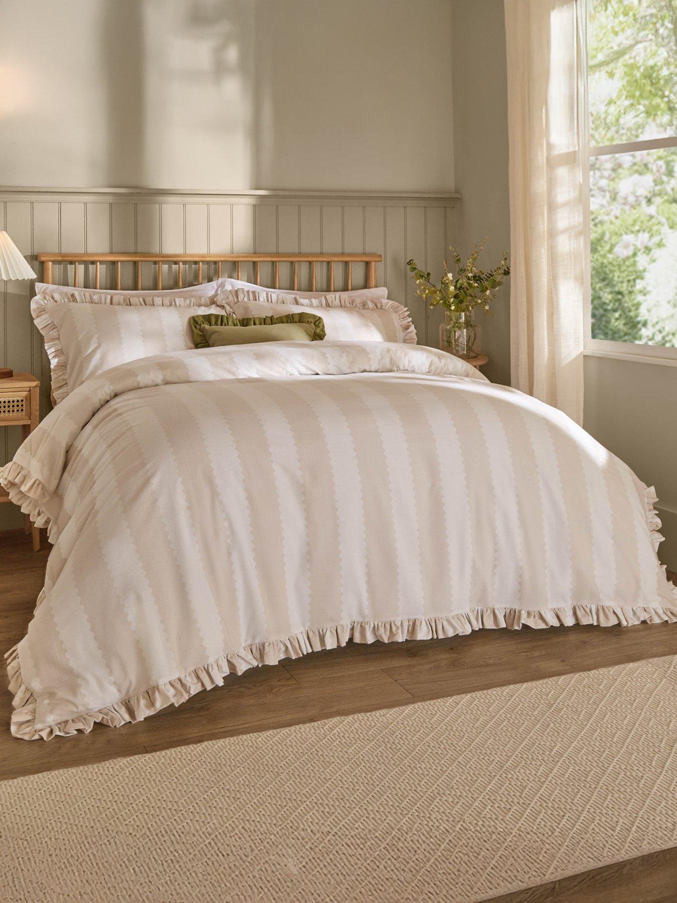 Image 1 of 4 of Wylder Birdie Stripe Duvet Set Natural