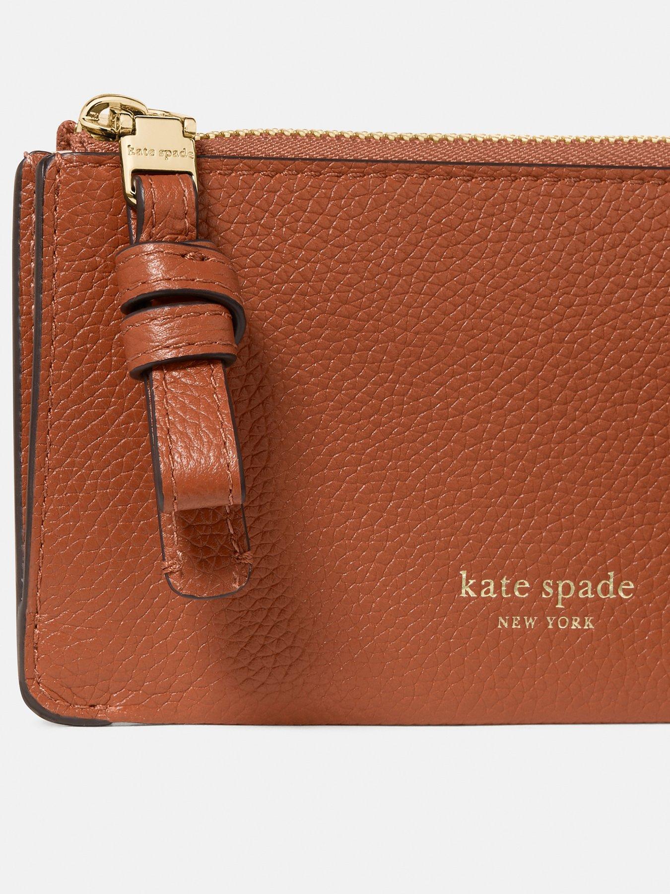 Image 4 of 5 of Kate Spade New York Loop Pebbled Leather Zip Card Case - Beige