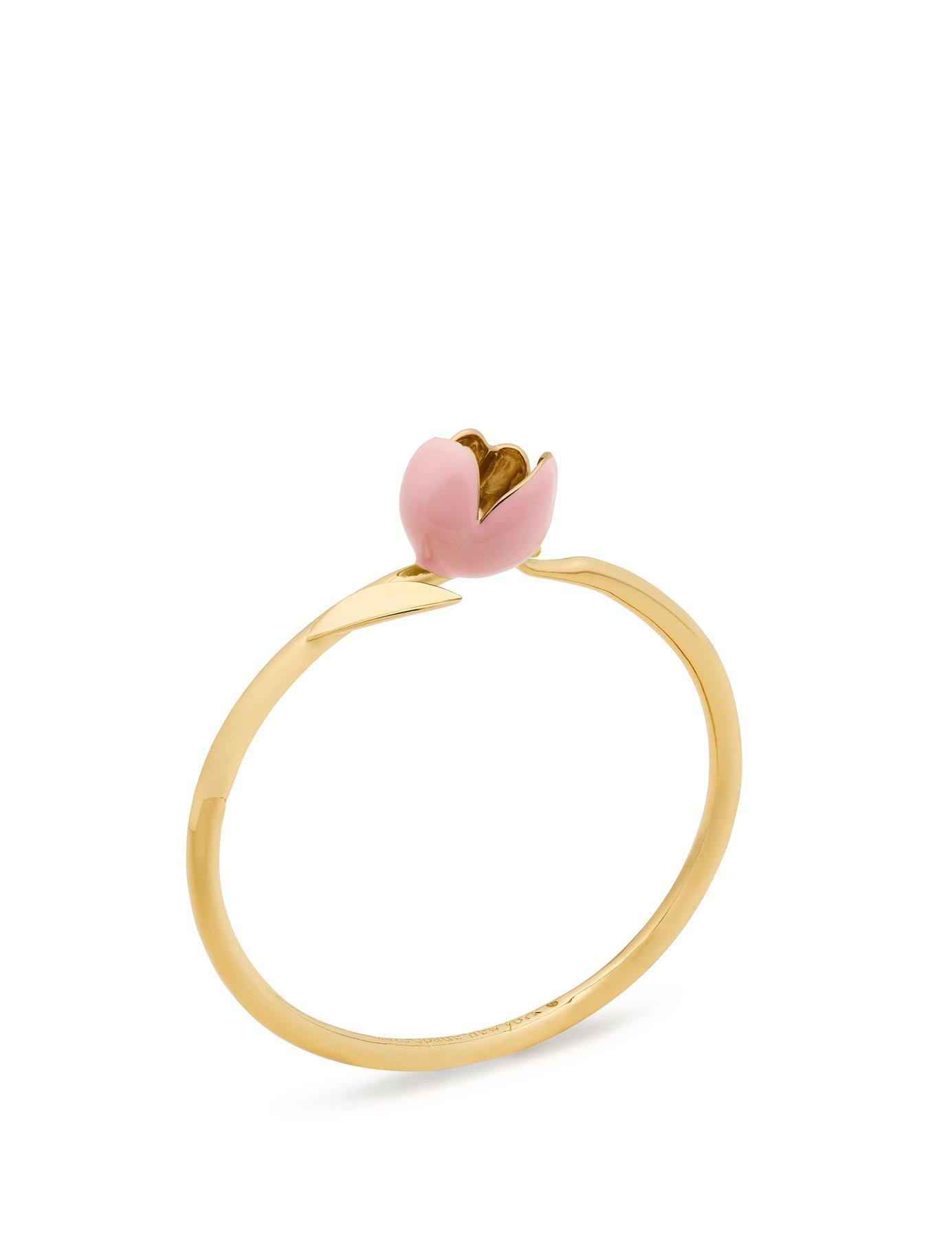  image of kate-spade-new-york-golden-bloom-bangle-pink