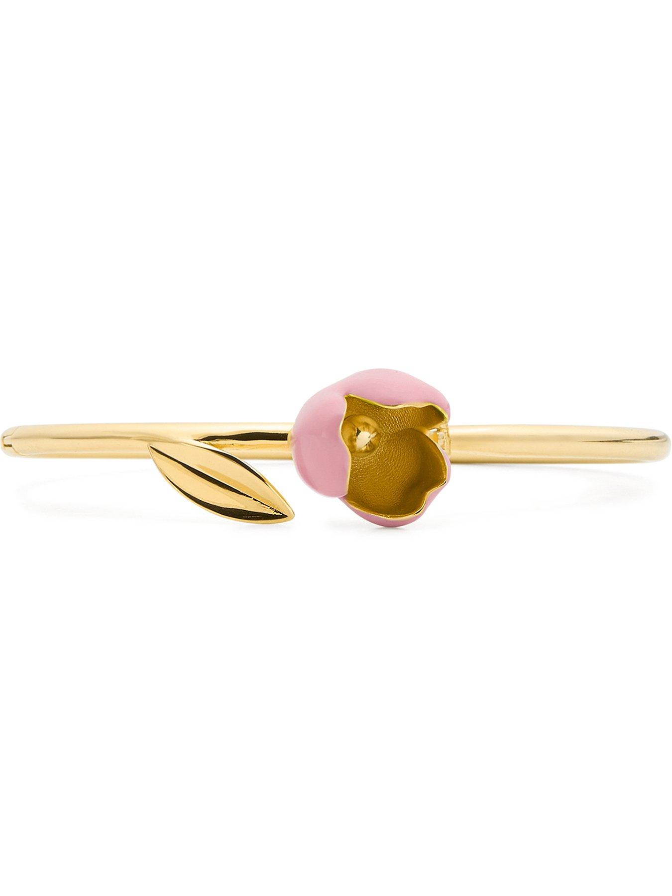  image of kate-spade-new-york-golden-bloom-bangle-pink