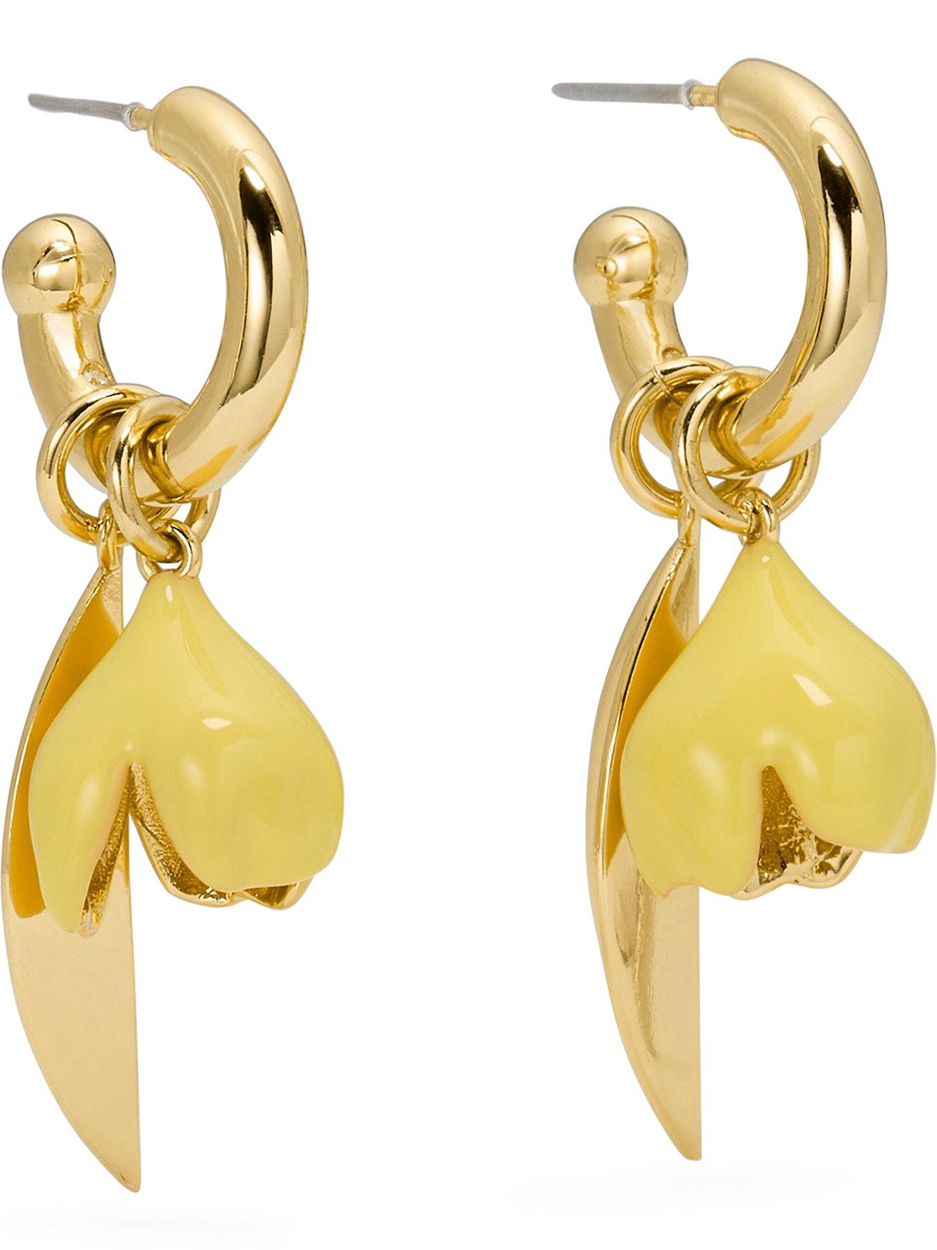 Image 1 of 3 of Kate Spade New York Golden Bloom Drop Earrings - Yellow