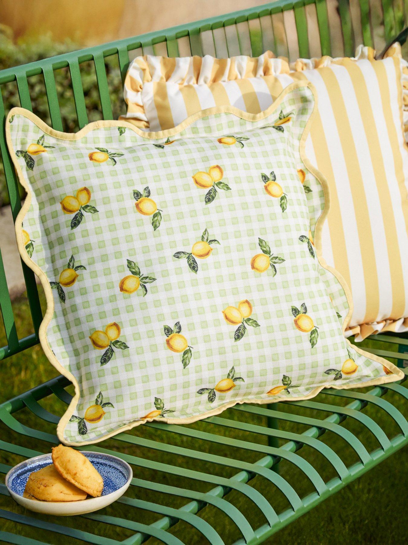 Furn Fruits Lemons 45X45 Outdoor Polyester Cushion Sage