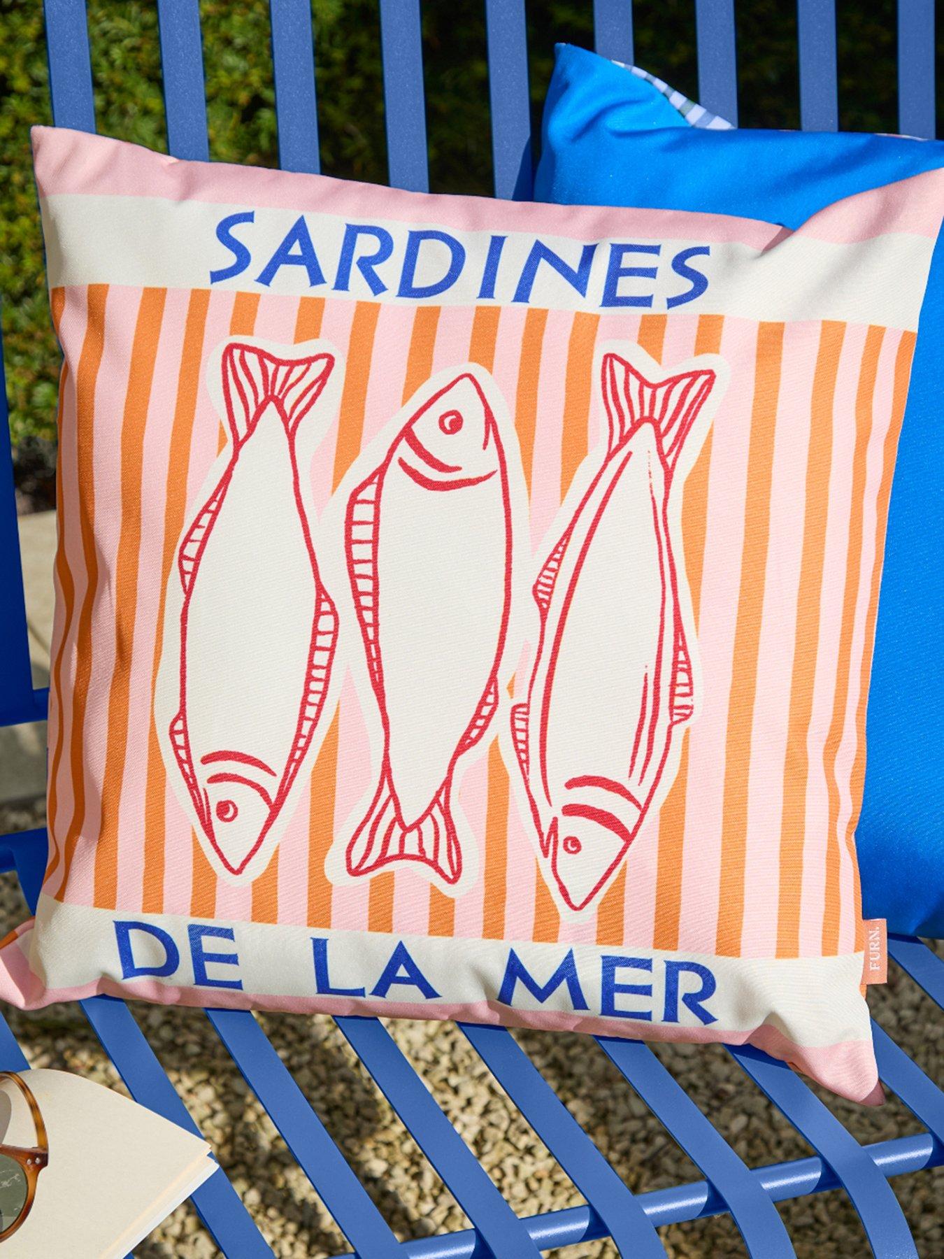 Furn Mediterranean Sardines 45X45 Outdoor Polyester Cushion Pink/Orange