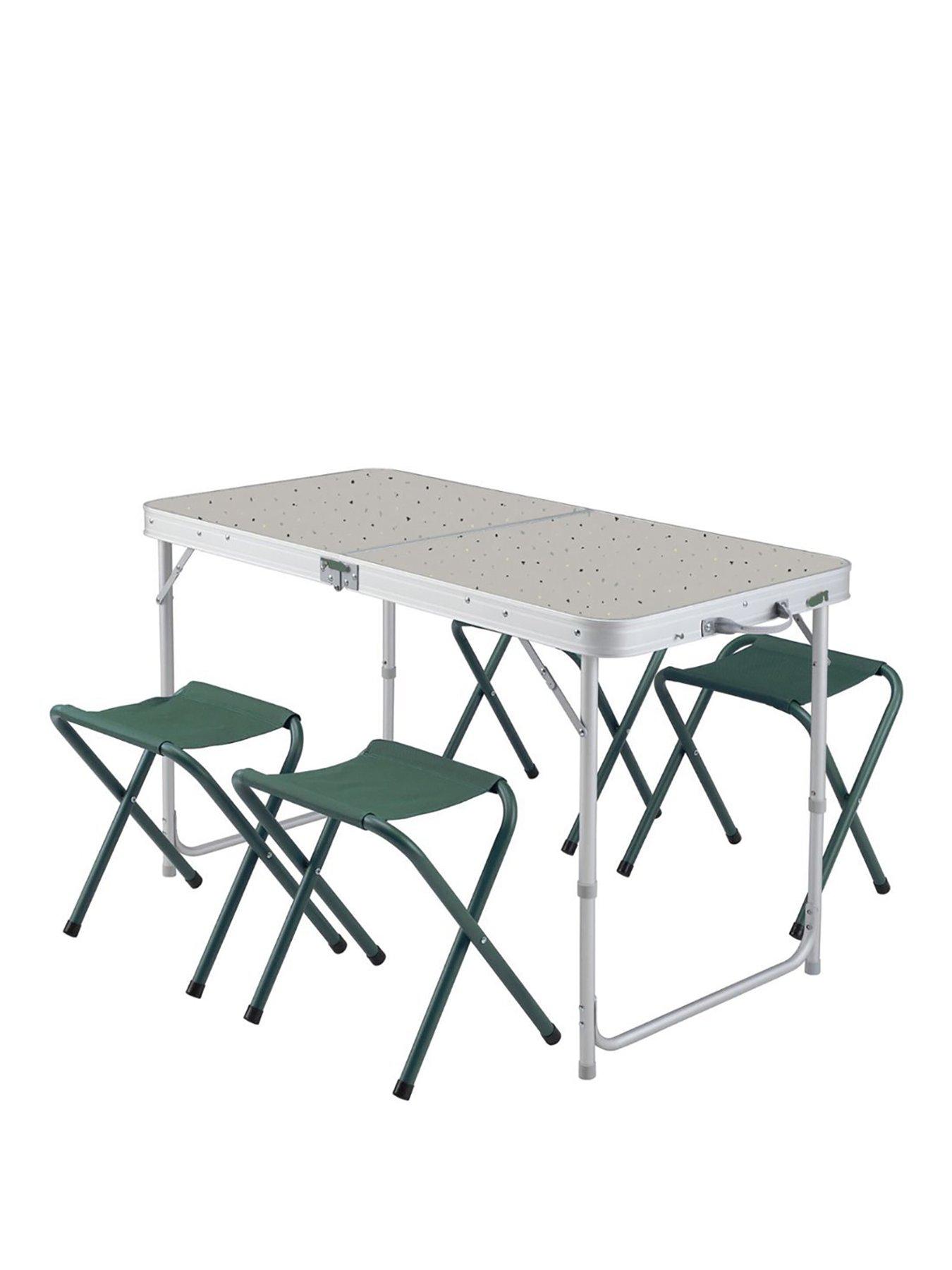 Image 1 of 7 of Decathlon Table 4/6 People + 4 Seats Beige Table