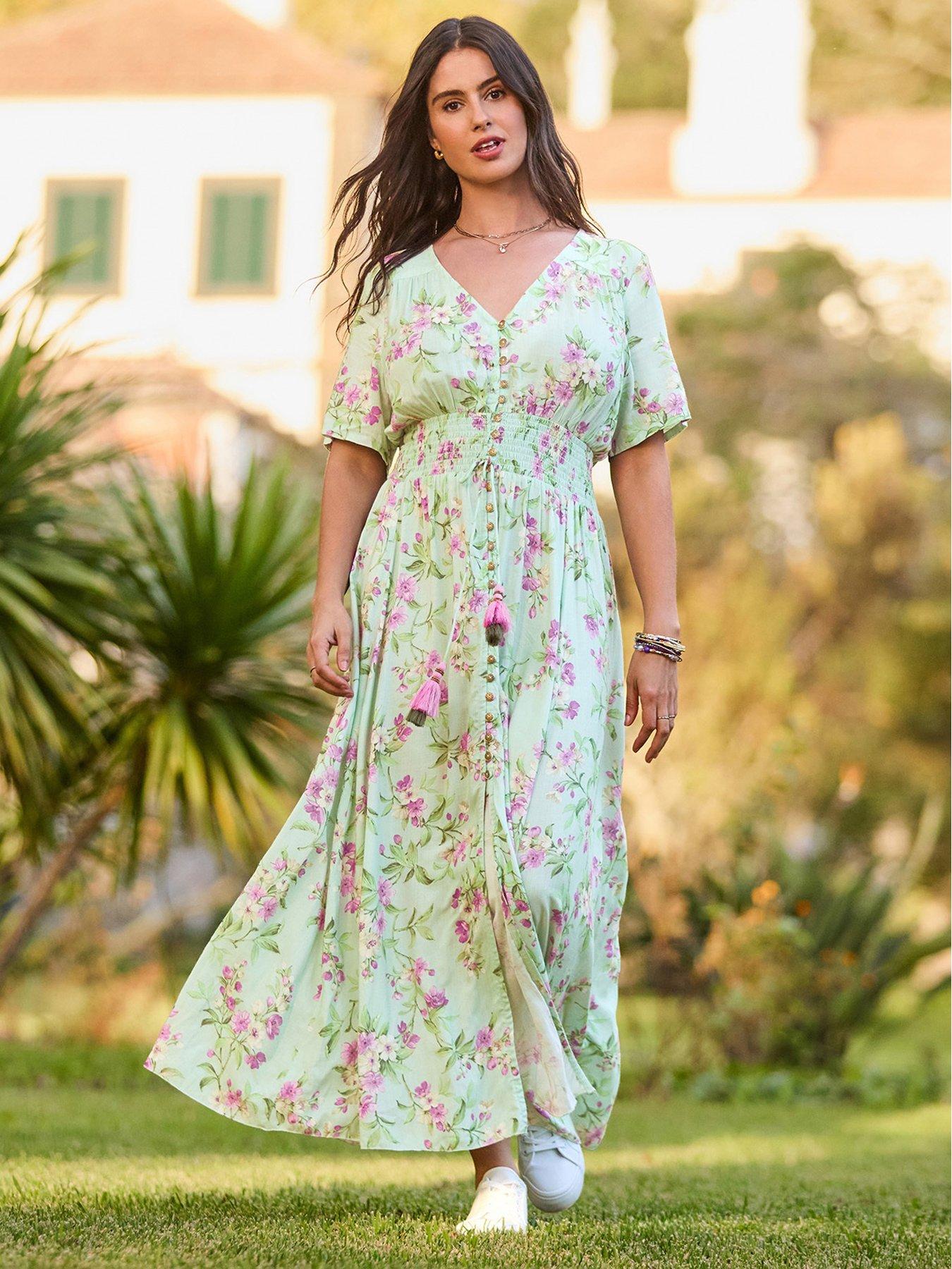Joe Browns Summer Blossoms Maxi Dress - Green