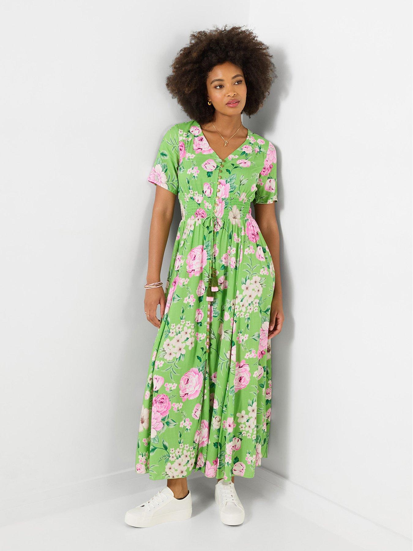 Joe Browns Flower Garden Maxi Dress - Green