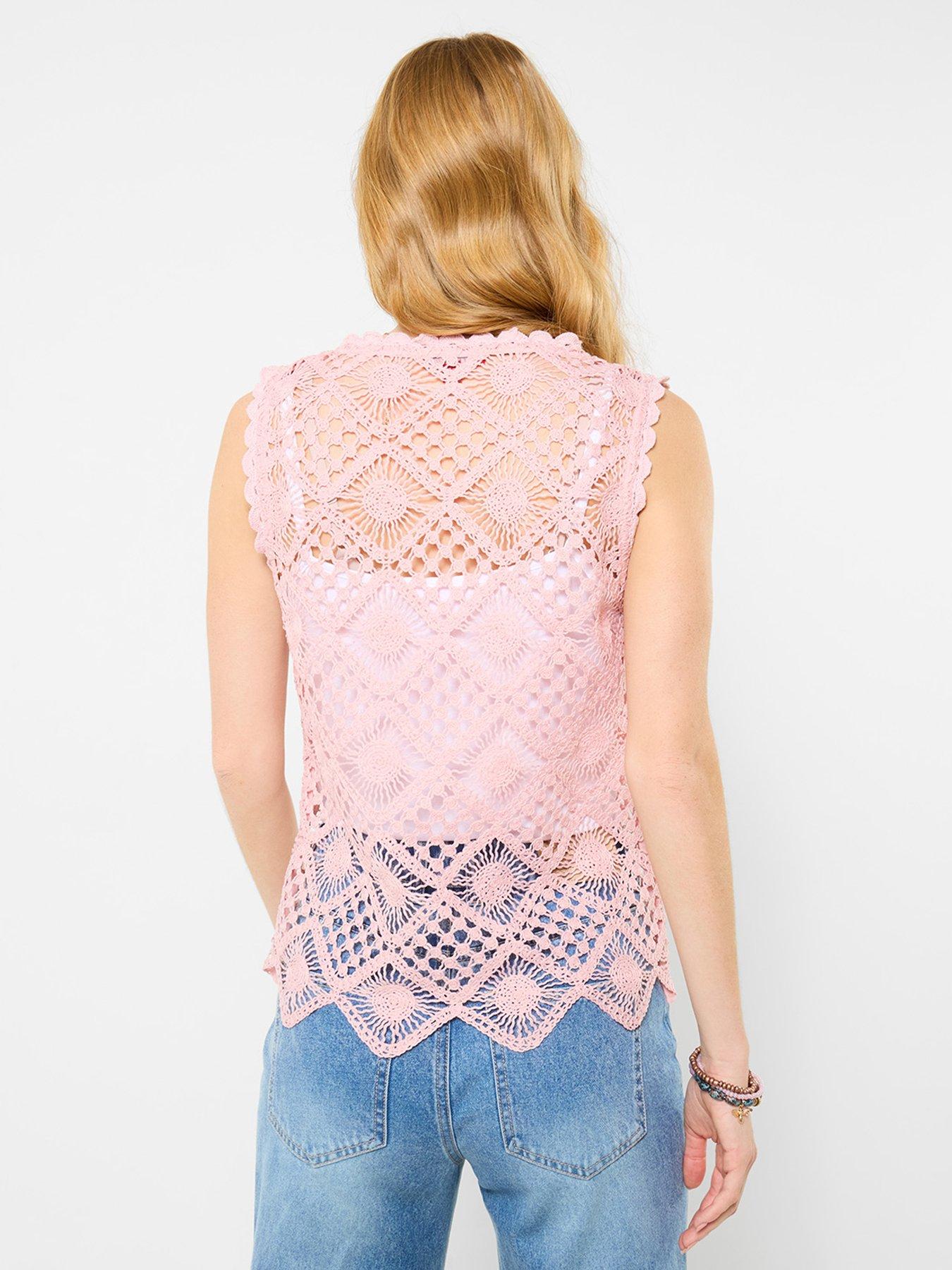 Image 2 of 5 of Joe Browns Liliana Crochet Vest Top - Pink